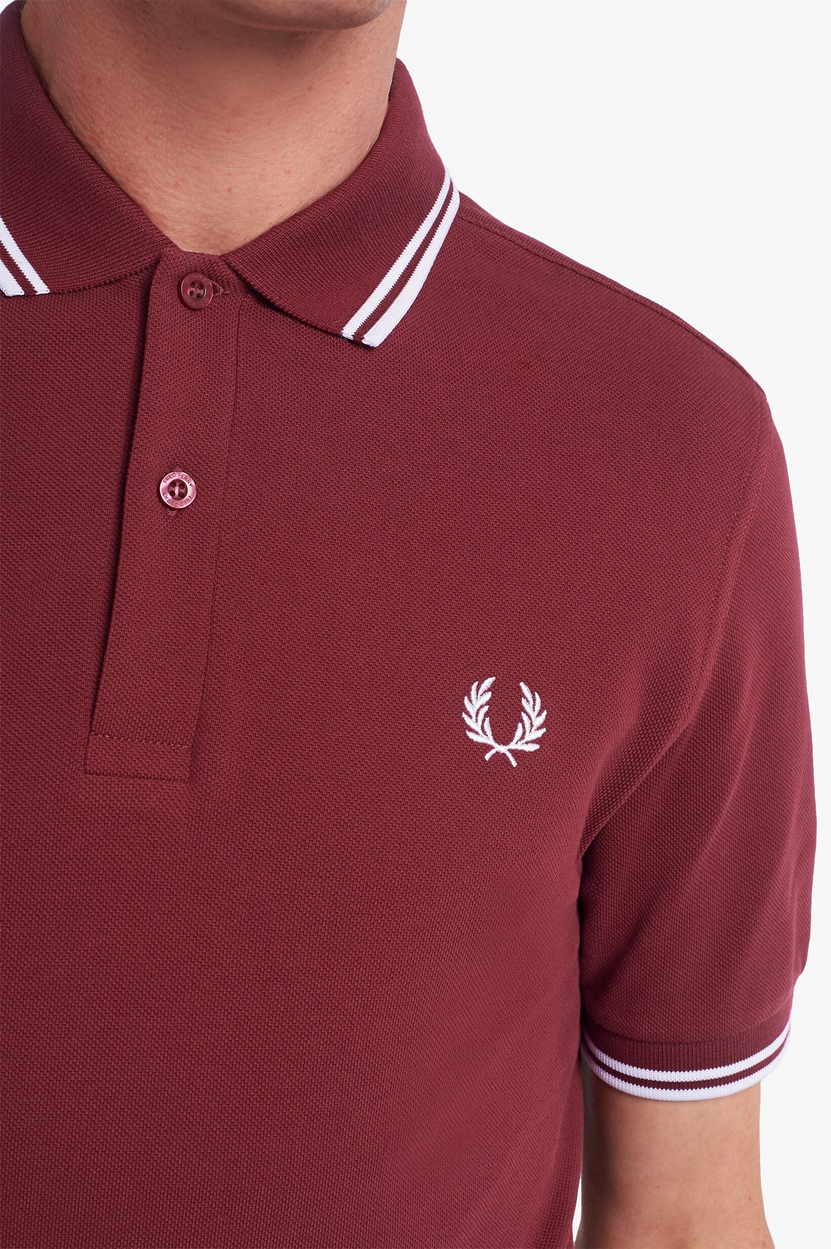 Polo original  'Twin Tipped Fred Perry Shirt' Bordeaux-3