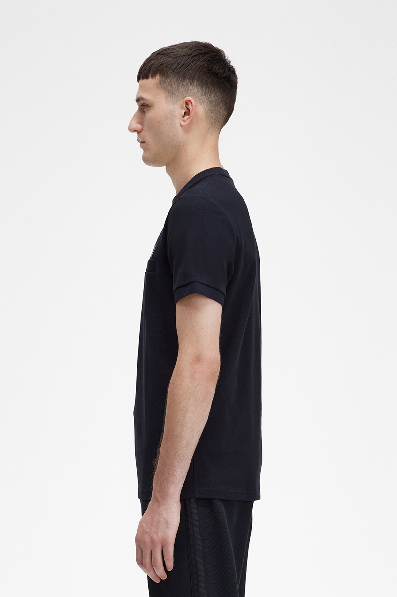 T-Shirt 'Pocket Detail Pique' Preto-2