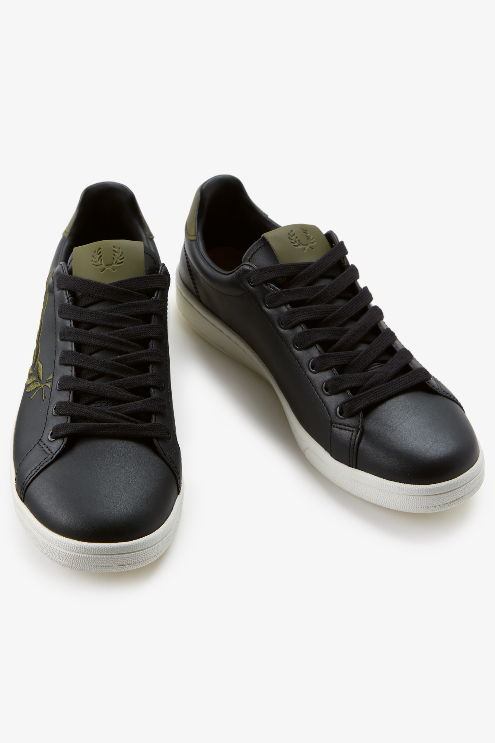 Sapatilha unisexo 'B721' em pele Fred Perry Preto-3