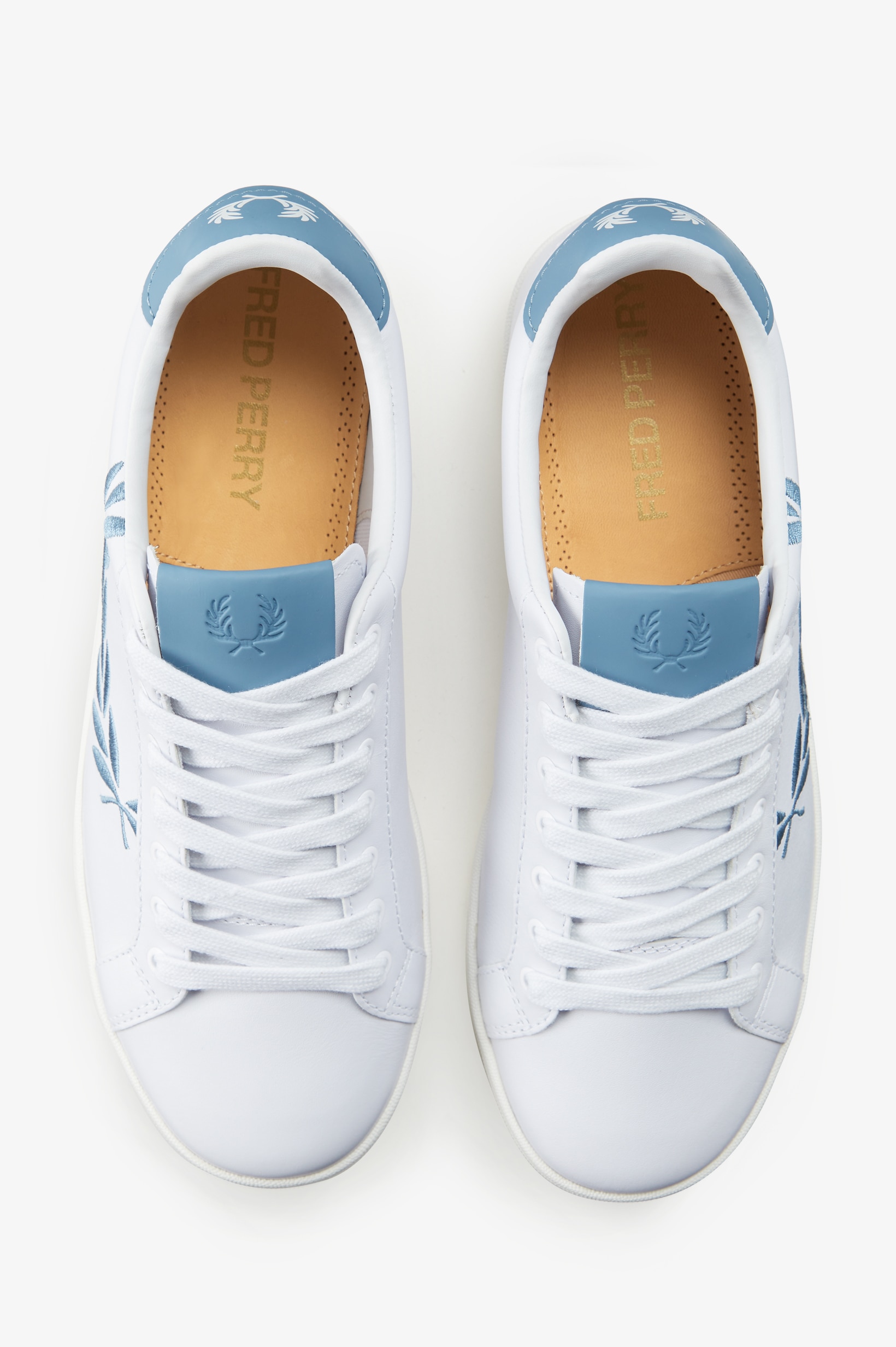 Sapatilha unisexo 'B721' em pele Fred Perry Branco-2