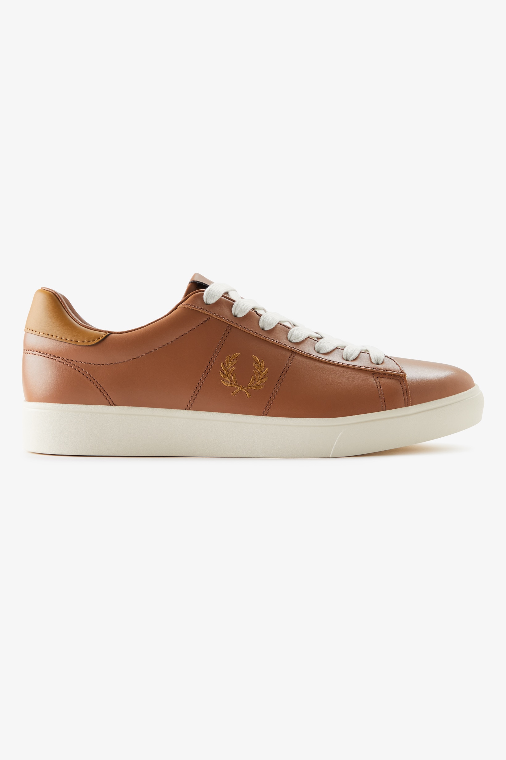 Sapatilha 'Spencer' em pele Fred Perry Castanho-1