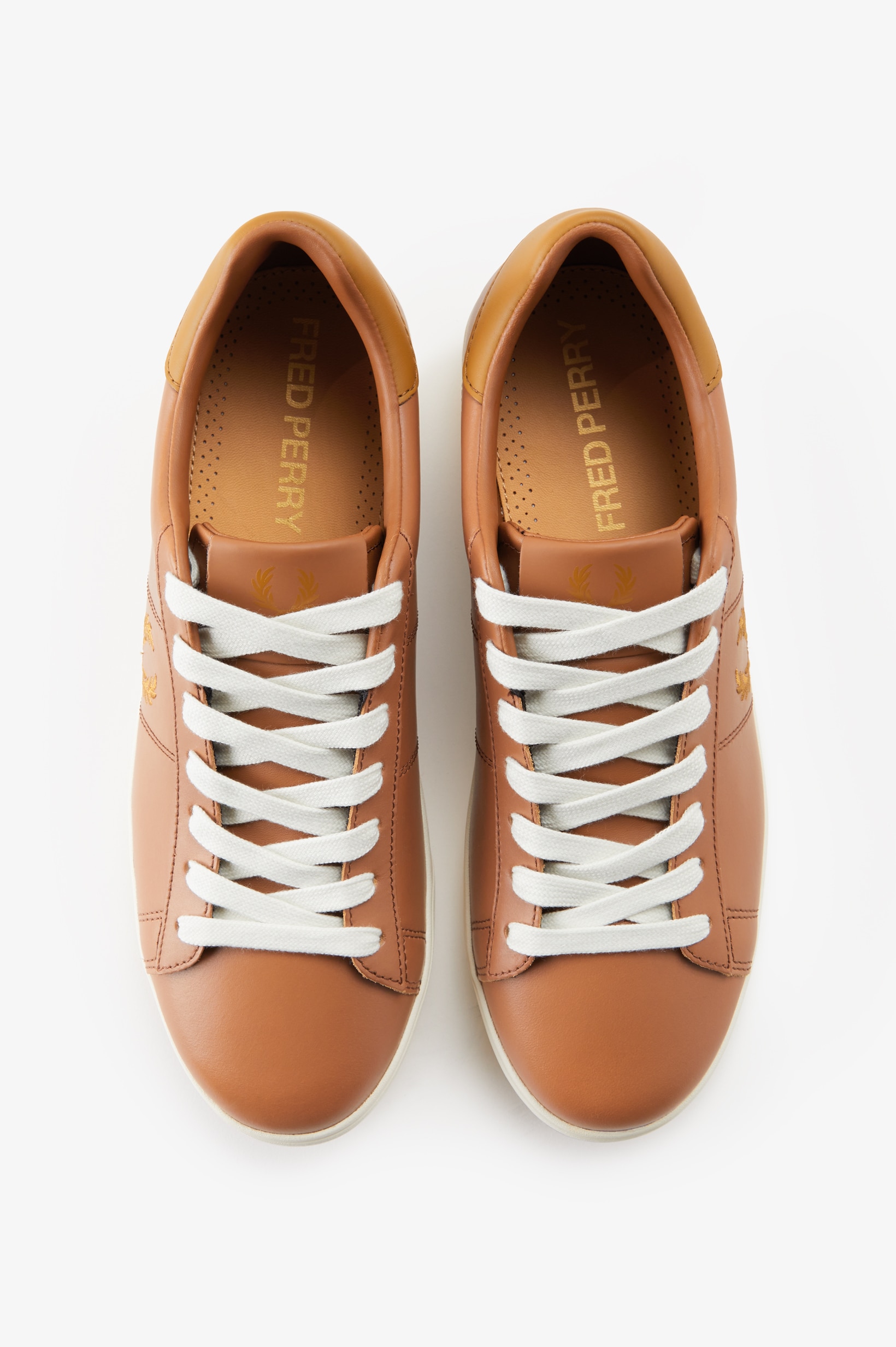 Sapatilha 'Spencer' em pele Fred Perry Castanho-2