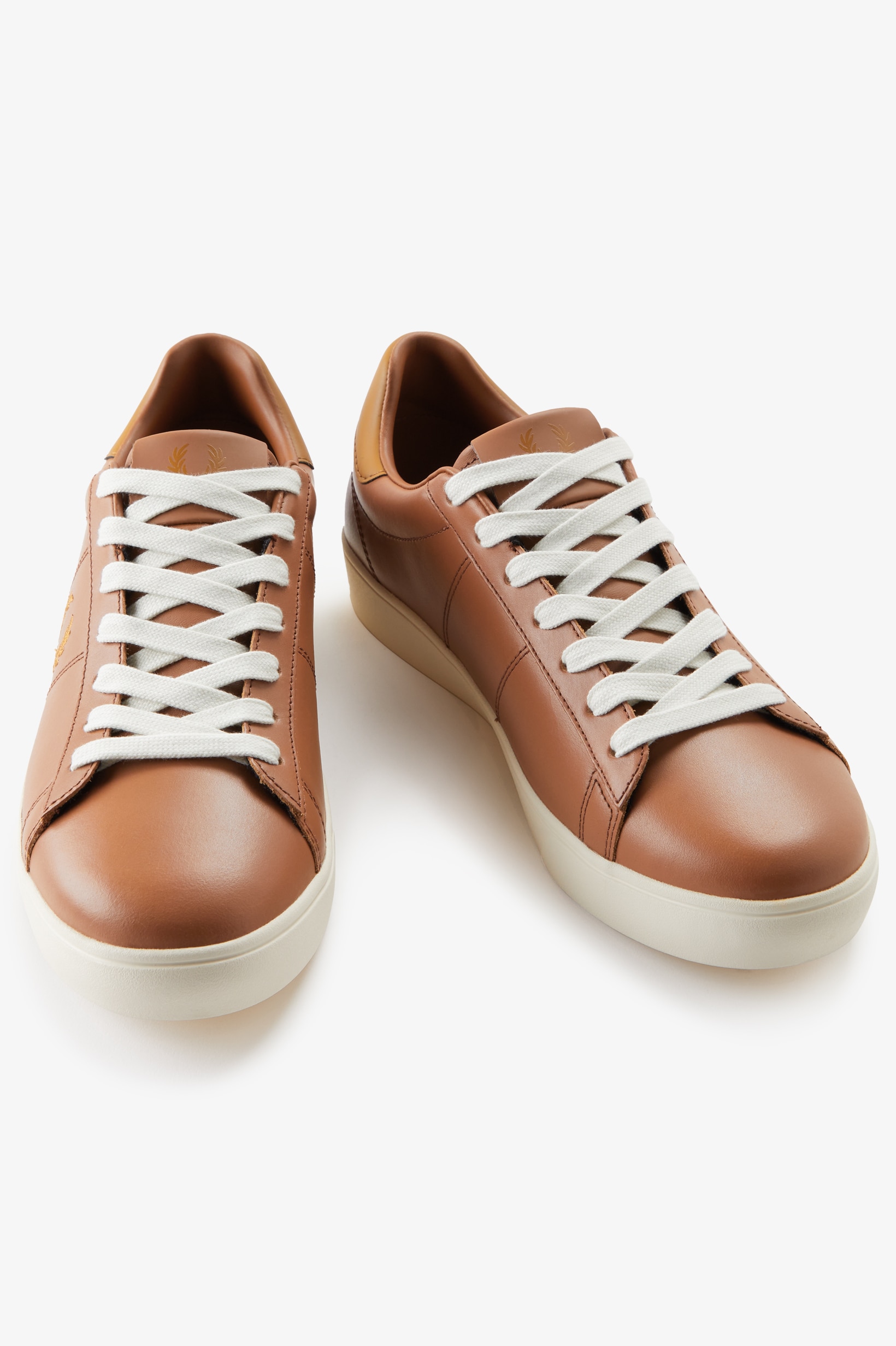 Sapatilha 'Spencer' em pele Fred Perry Castanho-3