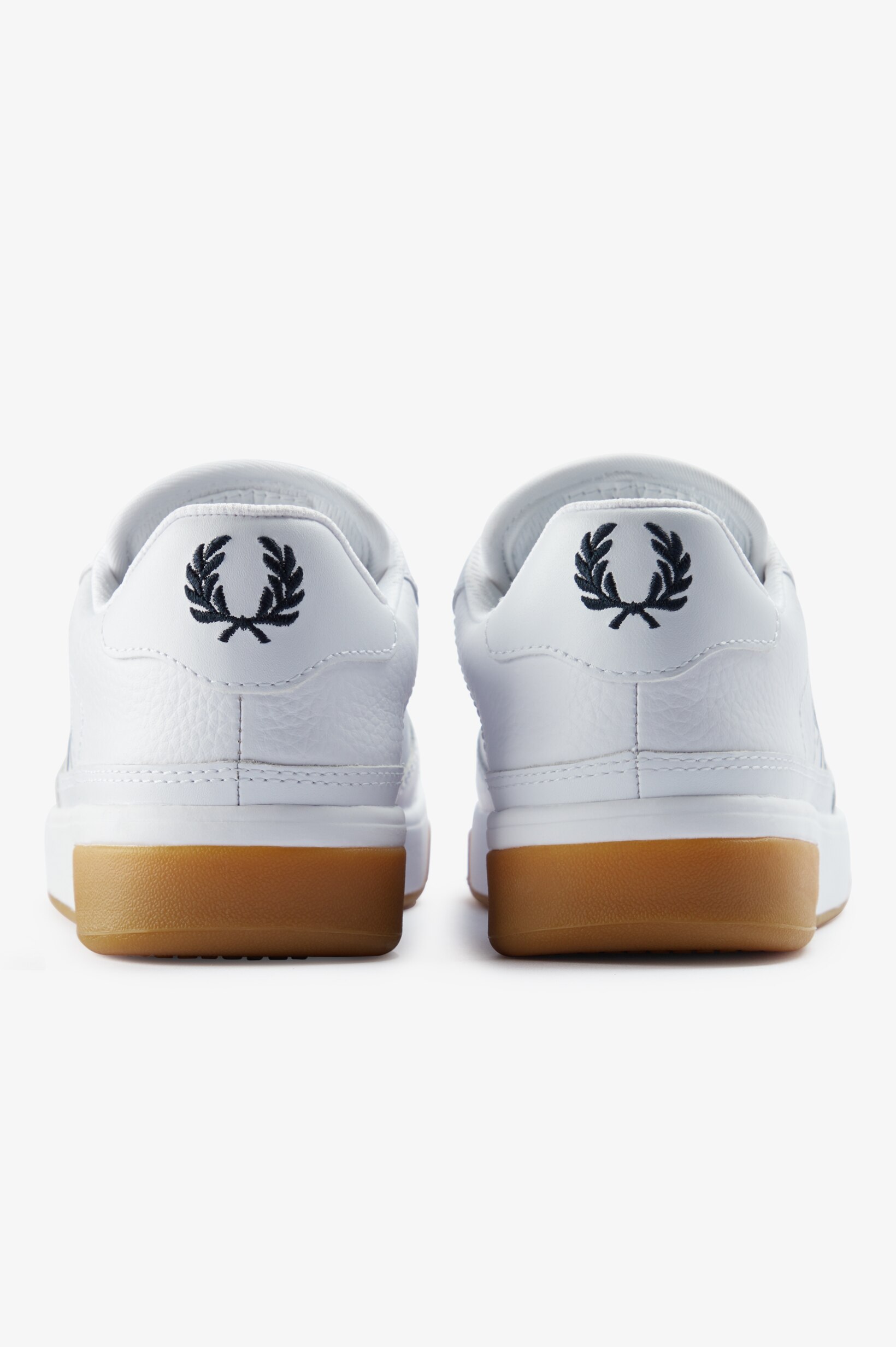 Sapatilhas Unisexo 'B300' em pele texturizada Fred Perry Branco-5