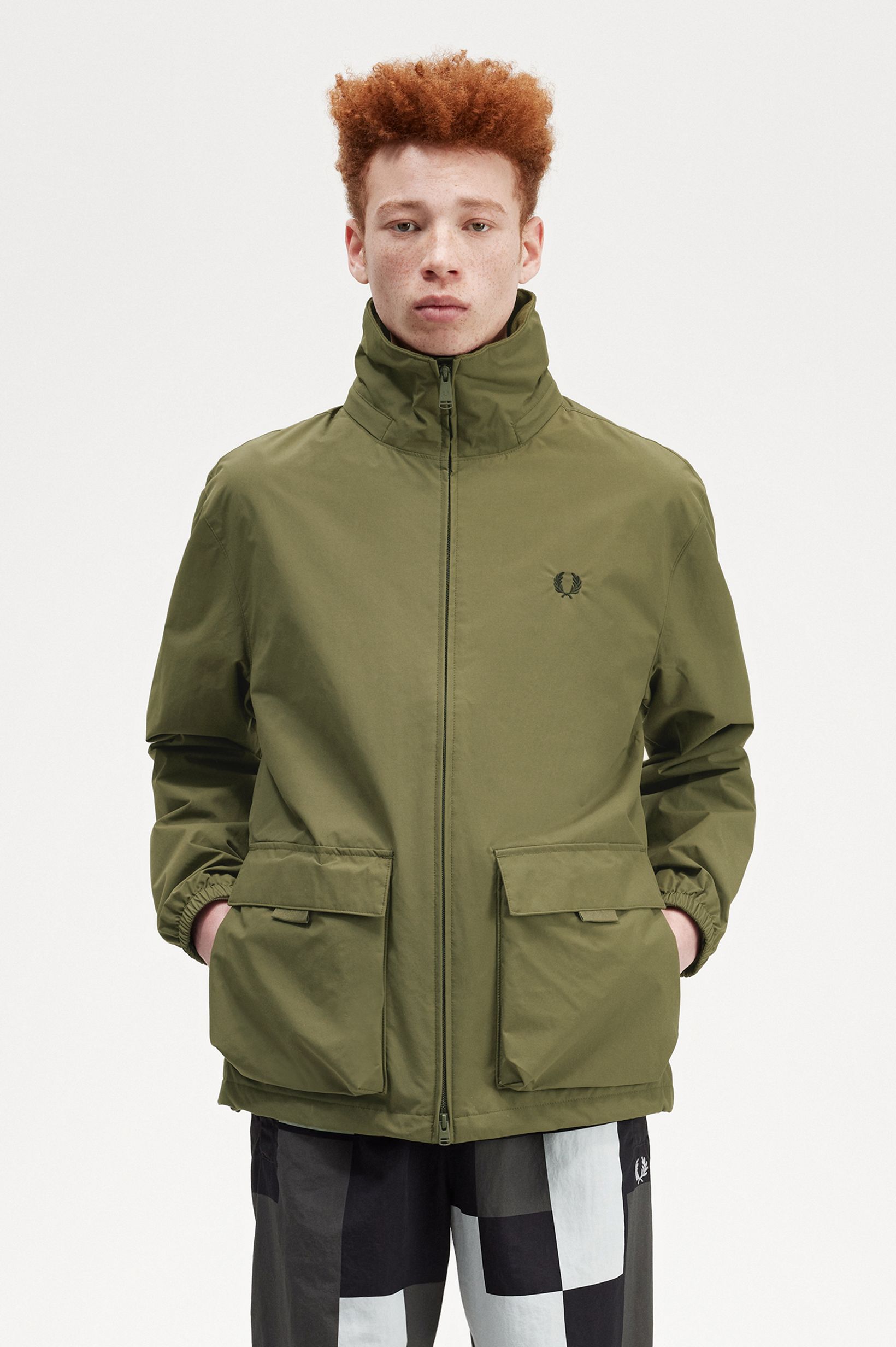 Casaco com bolsos pregados Verde-militar-1