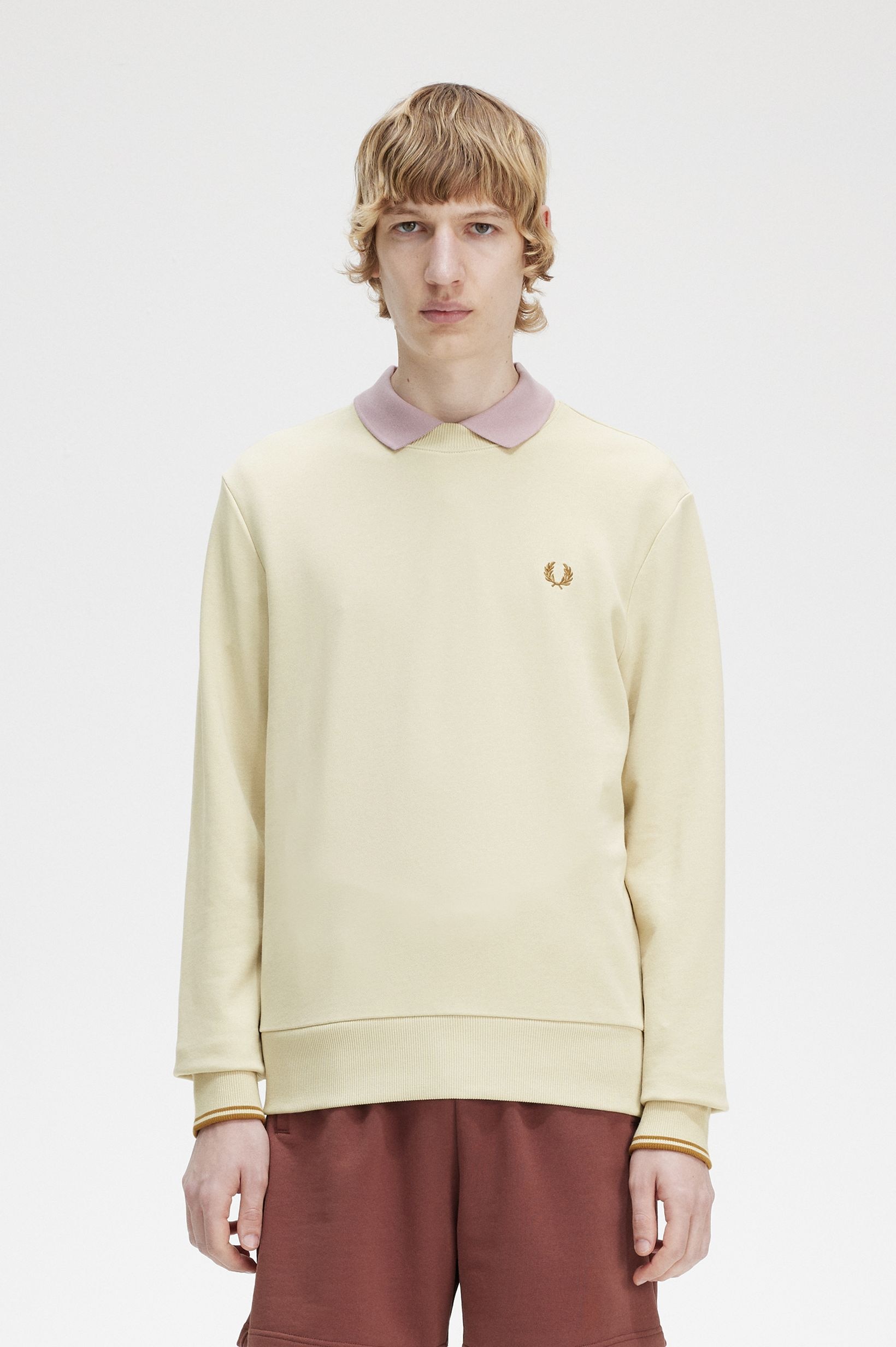 Sweatshirt gola redonda Creme-1