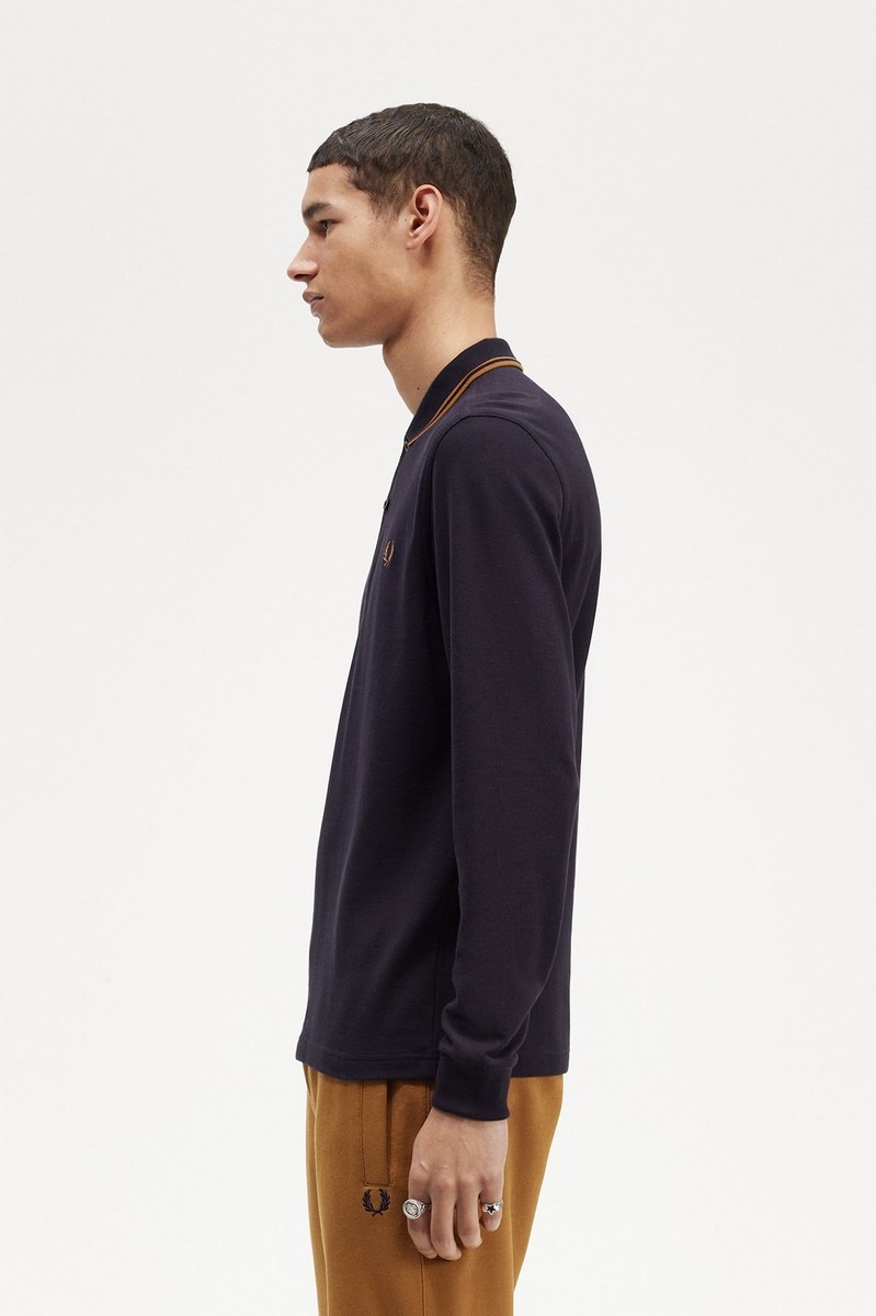 Polo de manga comprida 'Twin Tipped Fred Perry Shirt' Azul-marinho-2