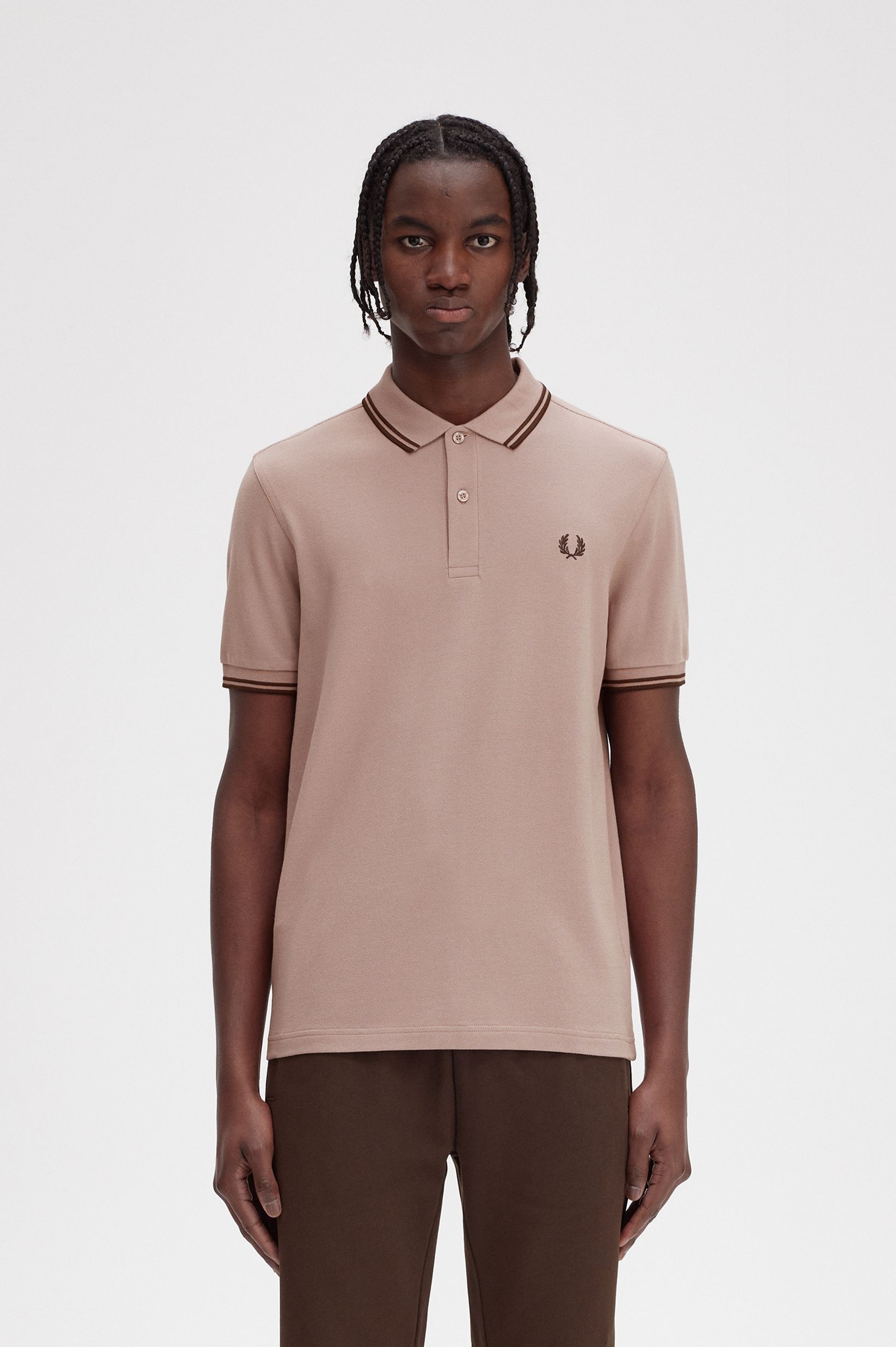 Polo original  'Twin Tipped Fred Perry Shirt' Rosa-1