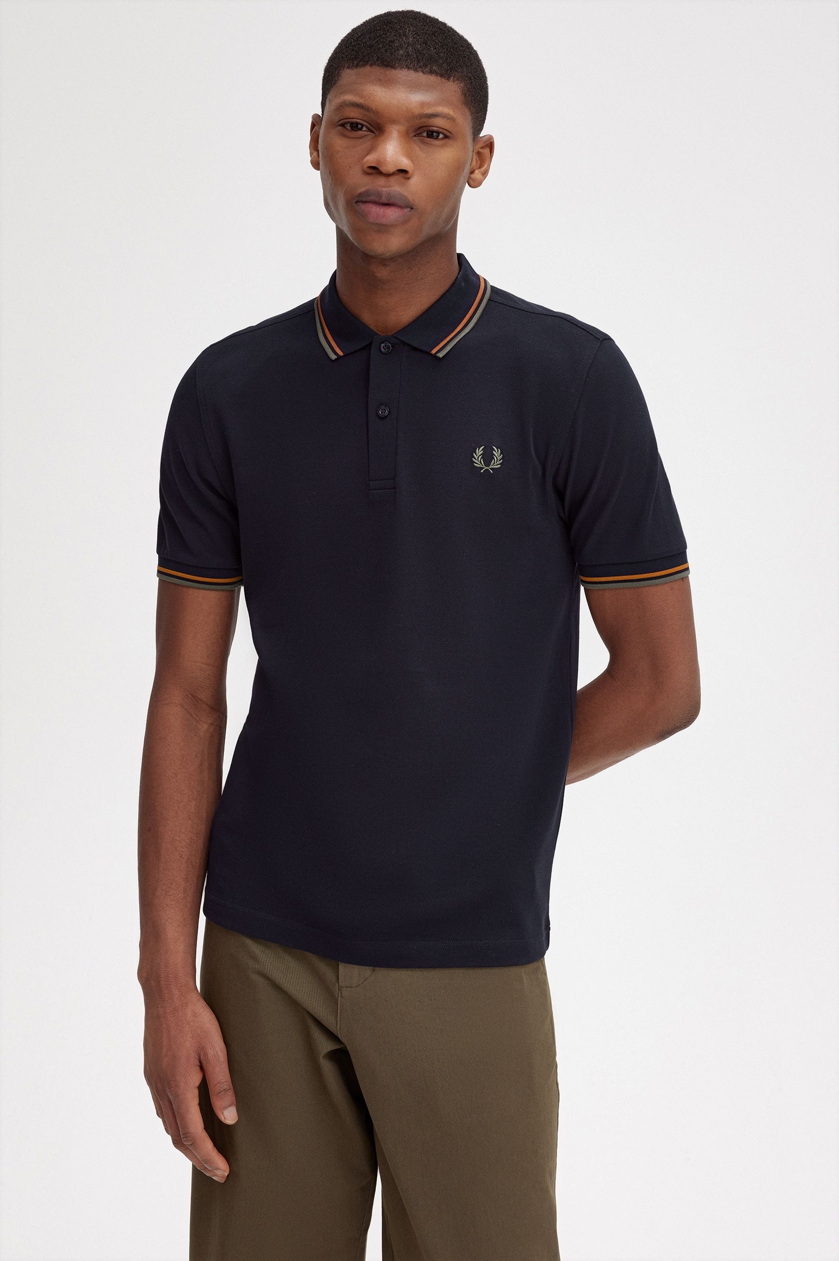 Polo original  'Twin Tipped Fred Perry Shirt' Azul-marinho-1