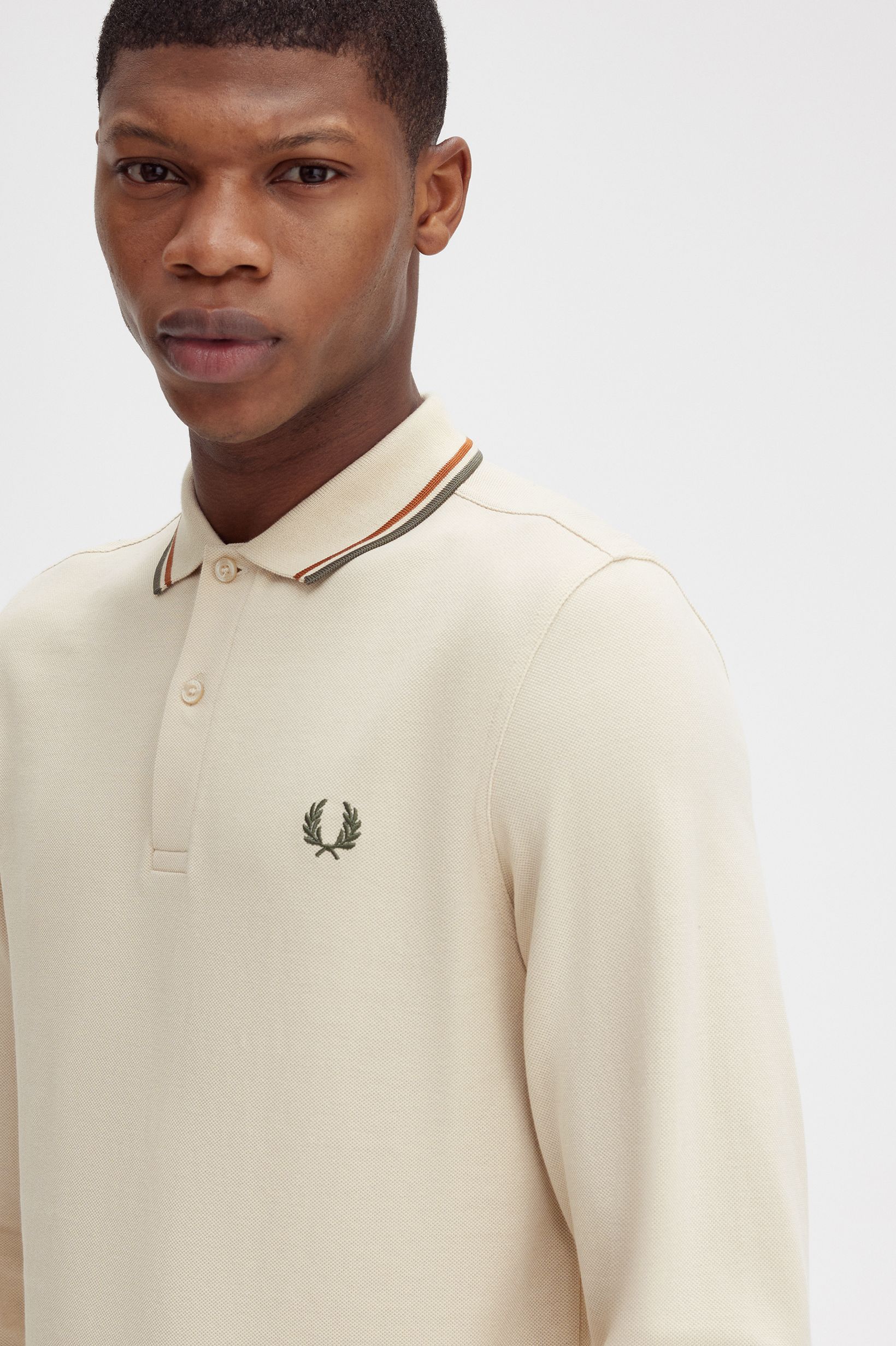 Polo de manga comprida 'Twin Tipped Fred Perry Shirt' Creme-1