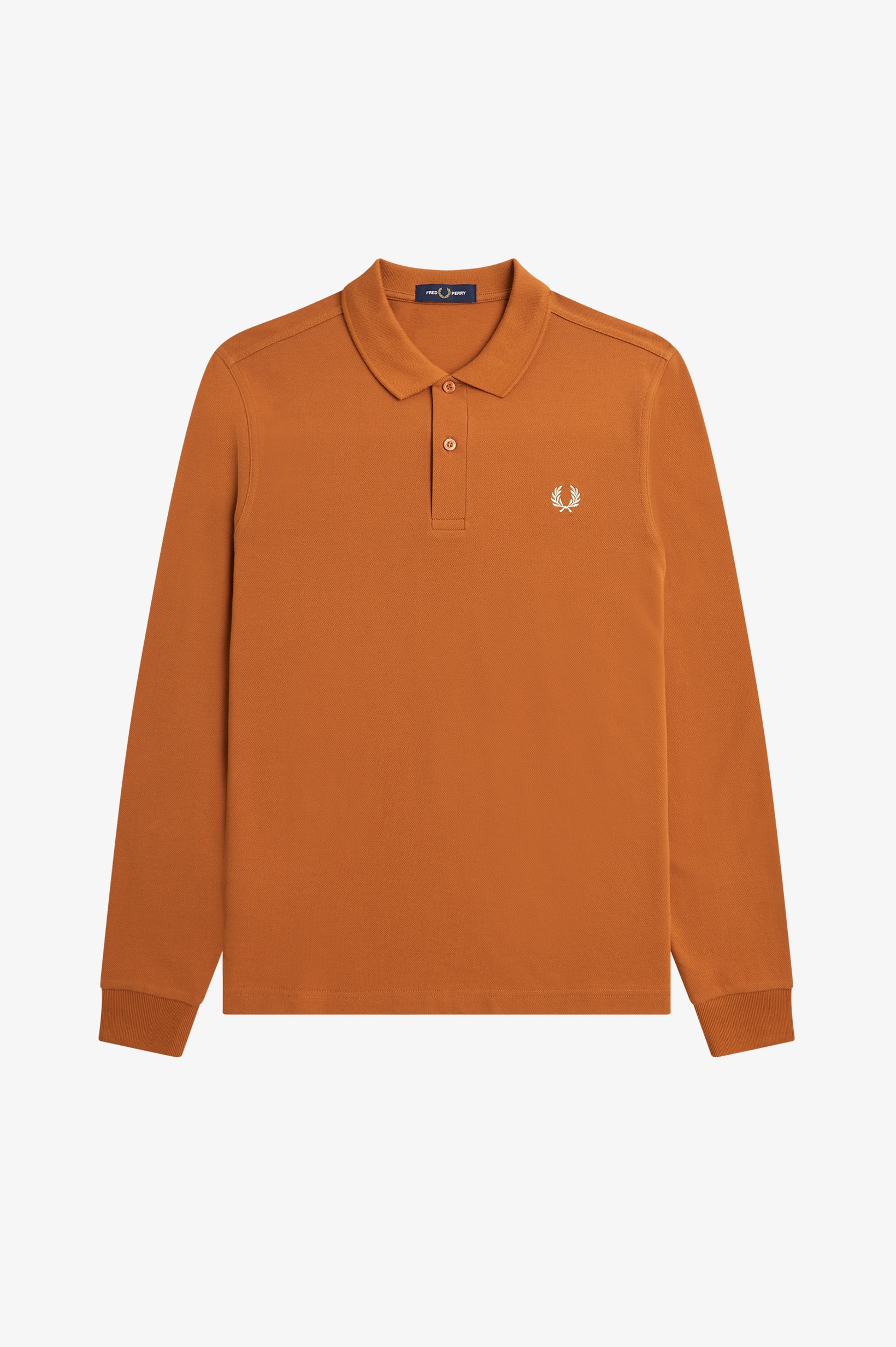 Polo de manga comprida. Uma interpretação do original 'Fred Perry Shirt' Laranja-1