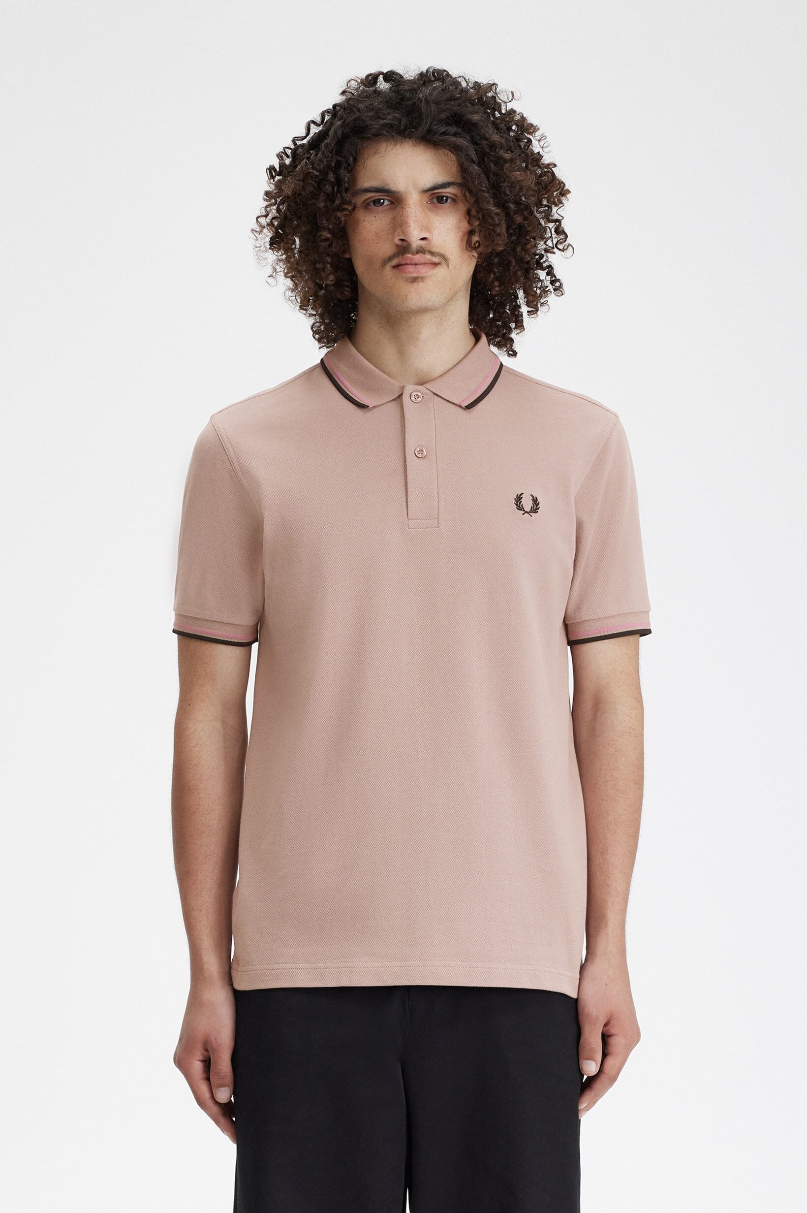 Polo original  'Twin Tipped Fred Perry Shirt' Rosa-1
