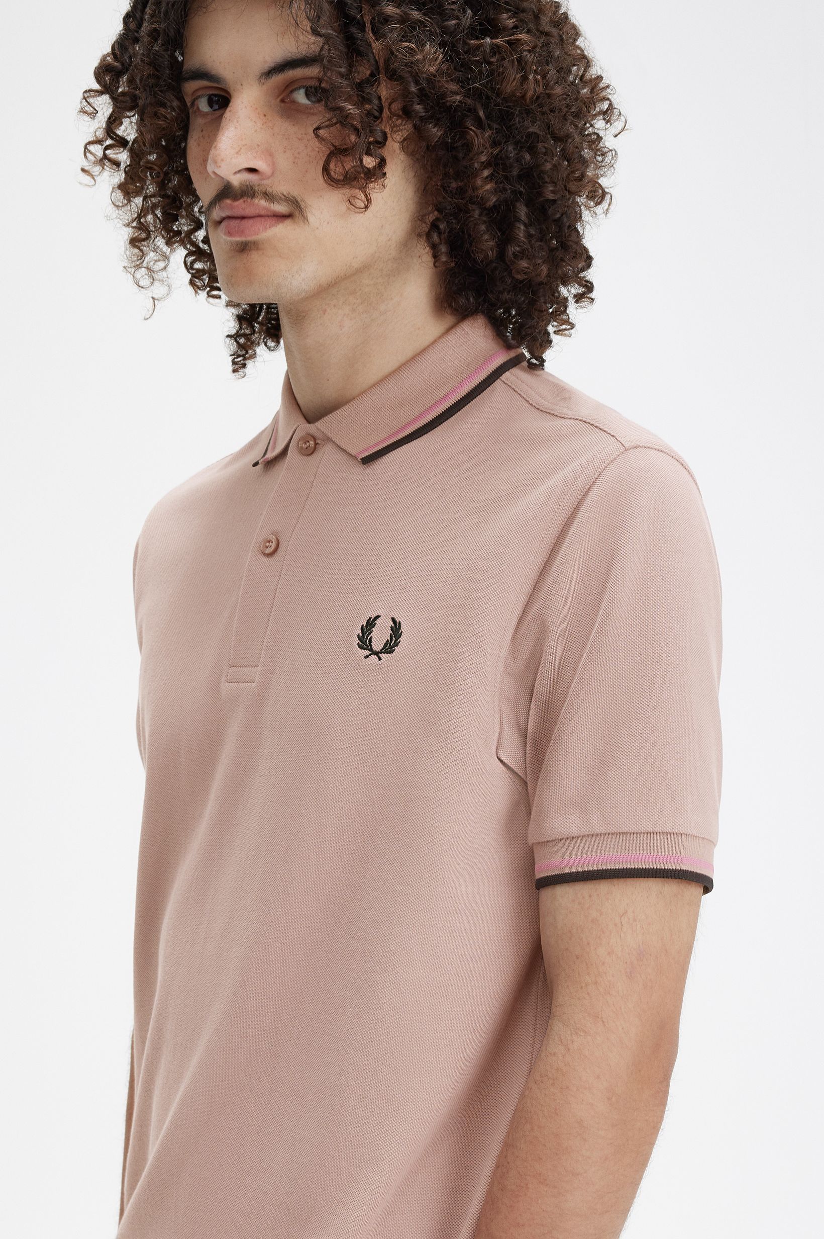 Polo original  'Twin Tipped Fred Perry Shirt' Rosa-2