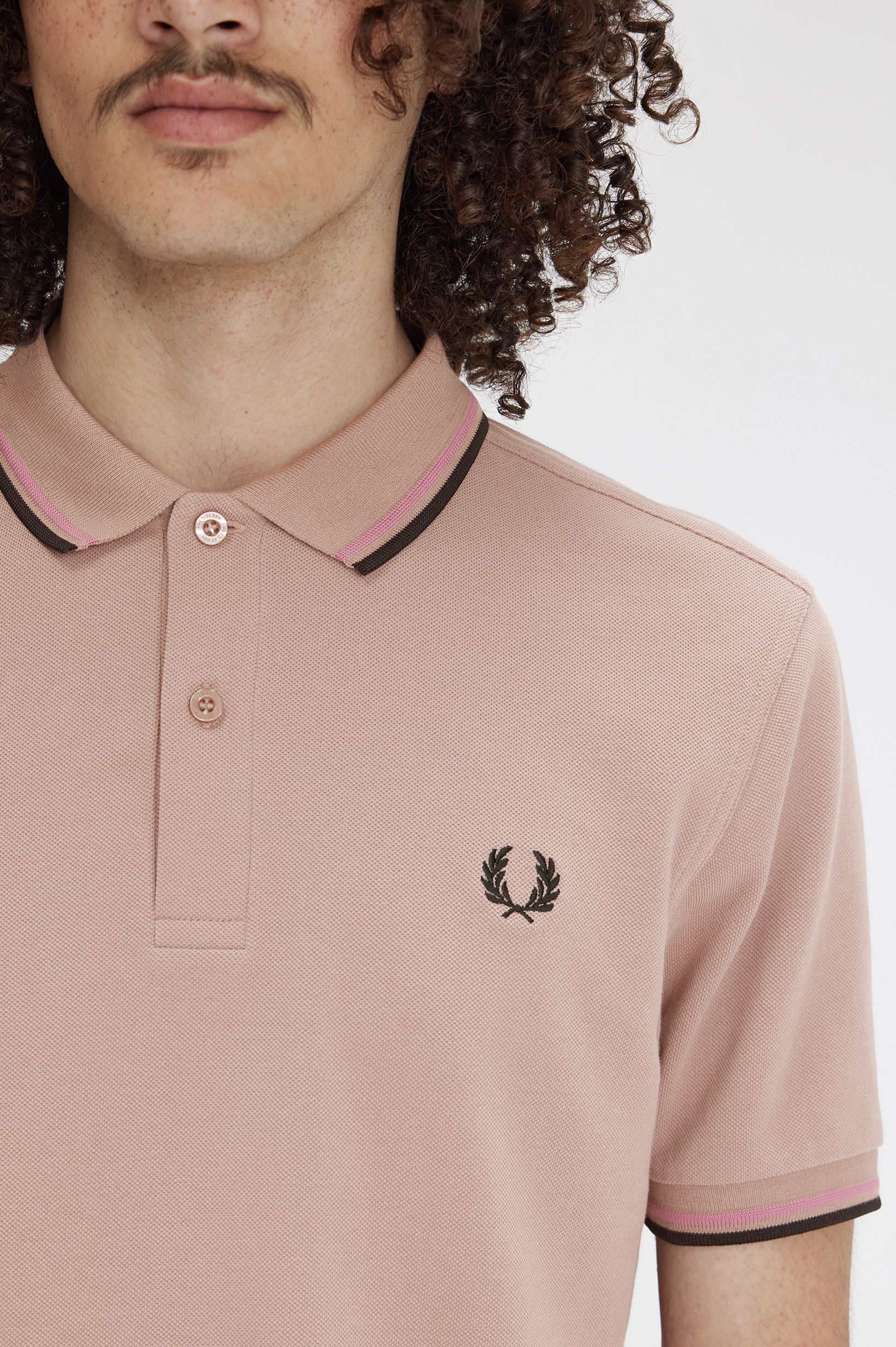 Polo original  'Twin Tipped Fred Perry Shirt' Rosa-3