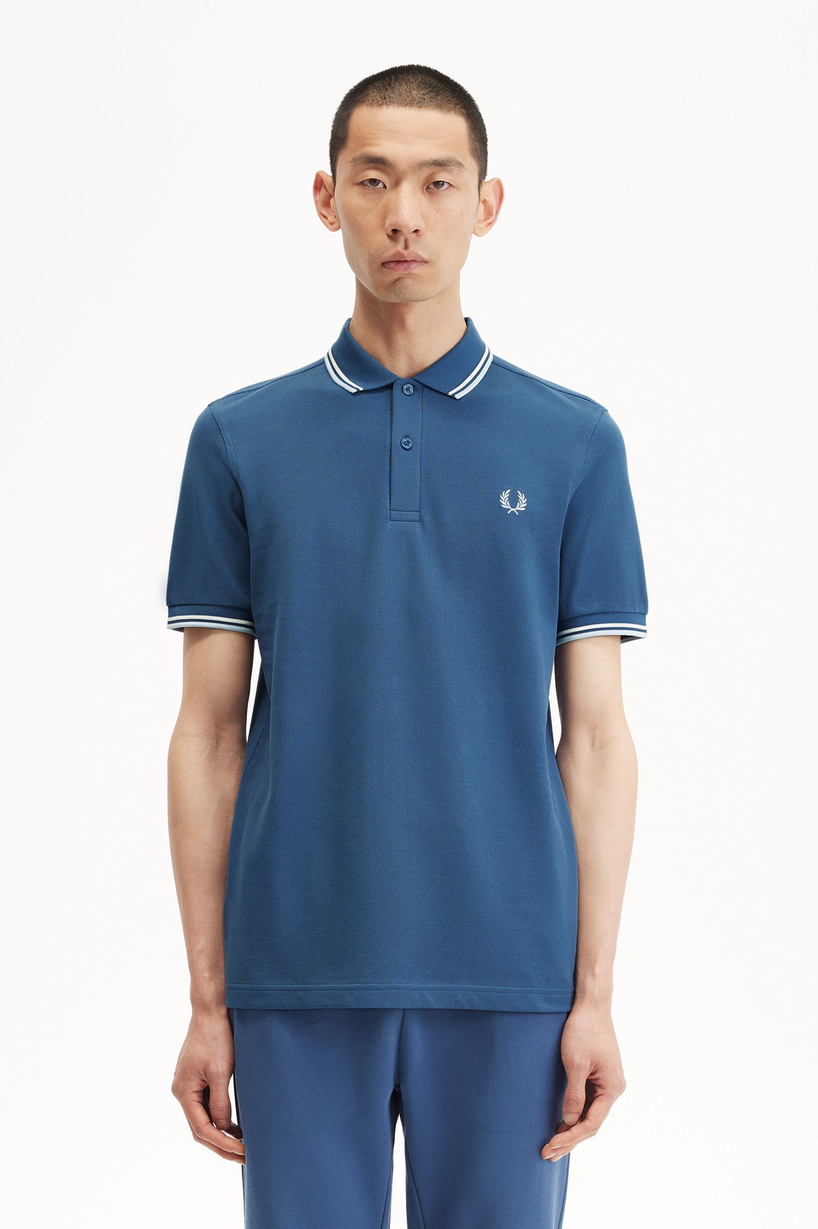 Polo original  'Twin Tipped Fred Perry Shirt' Azul-1