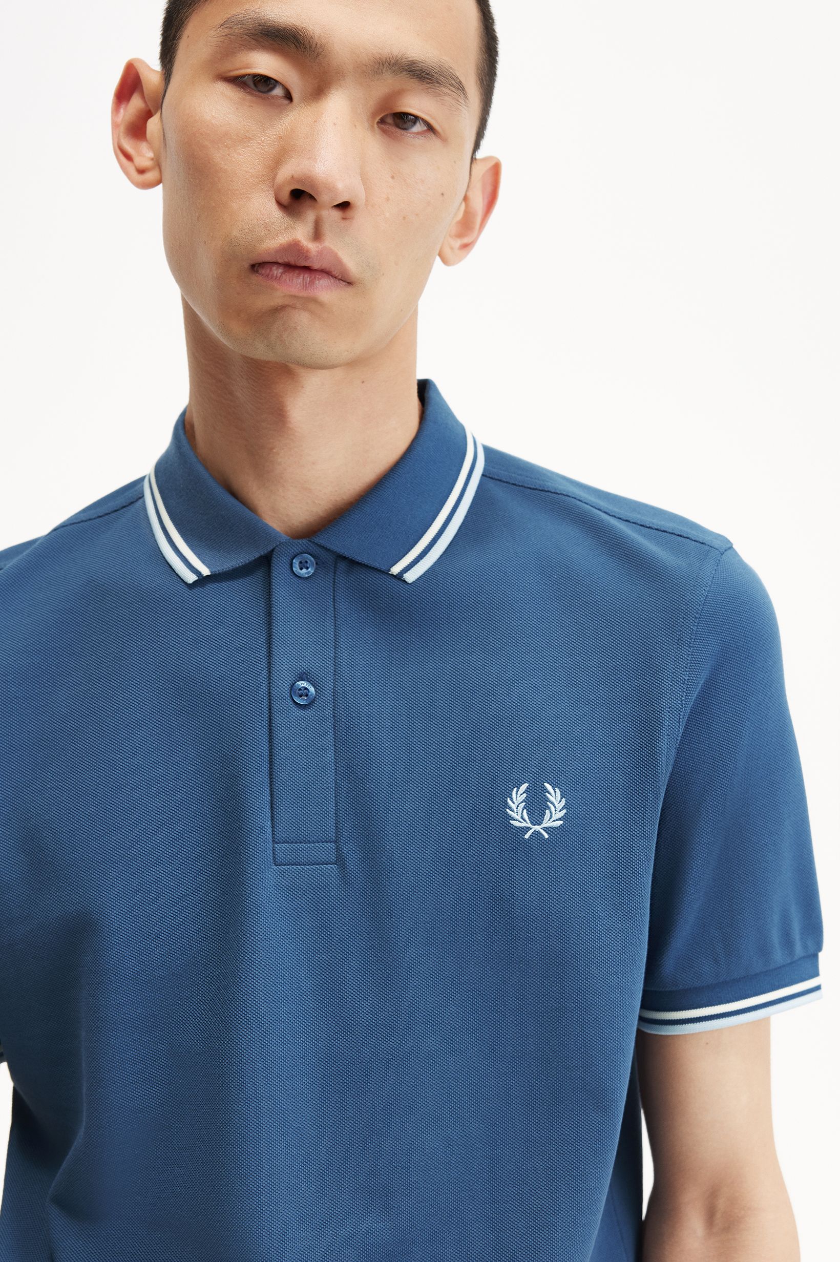 Polo original  'Twin Tipped Fred Perry Shirt' Azul-3