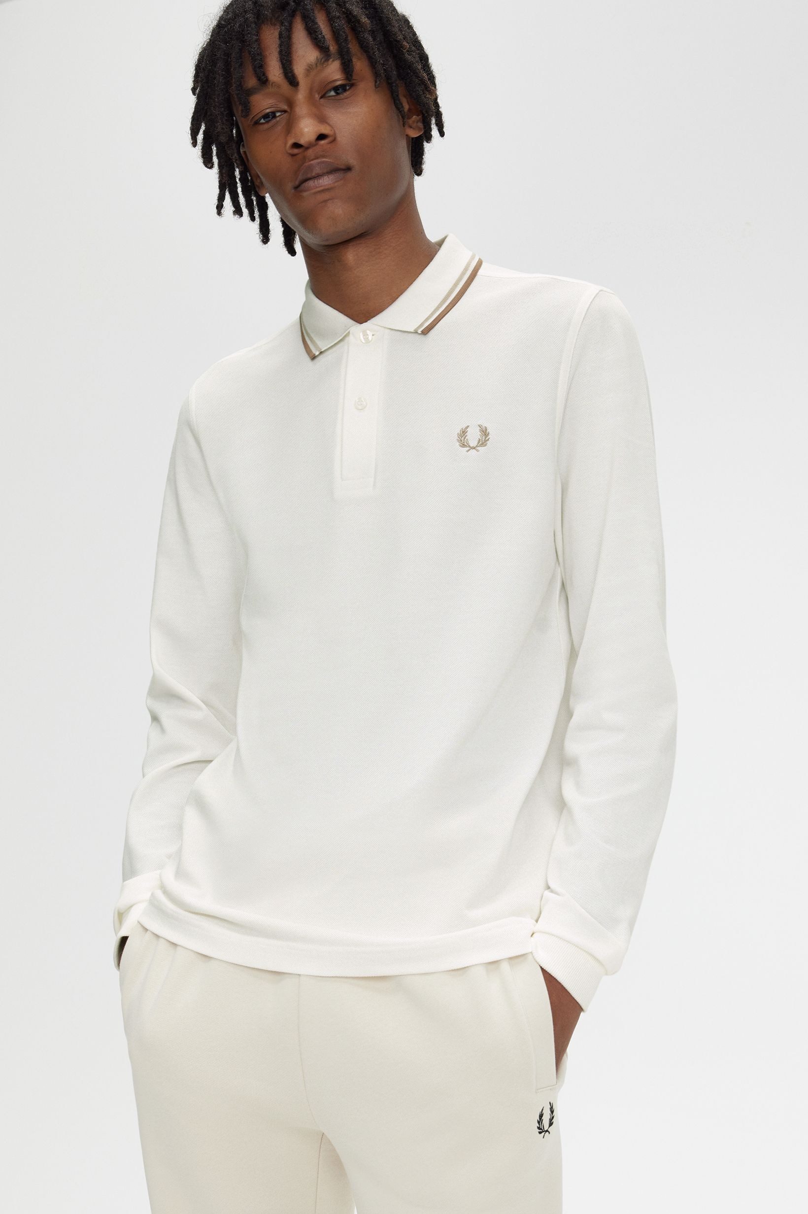 Polo de manga comprida 'Twin Tipped Fred Perry Shirt' Branco-1