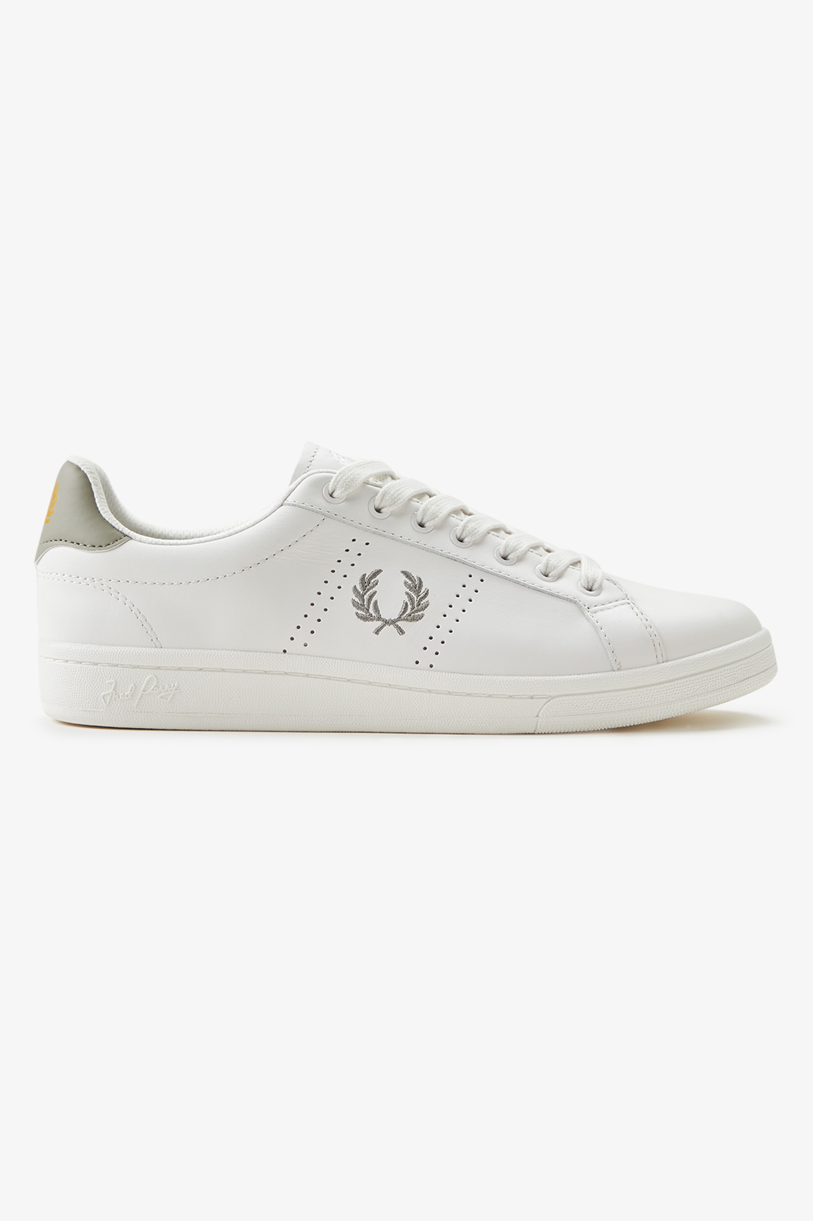 Sapatilhas Unisexo 'B721' em pele Fred Perry Branco-1
