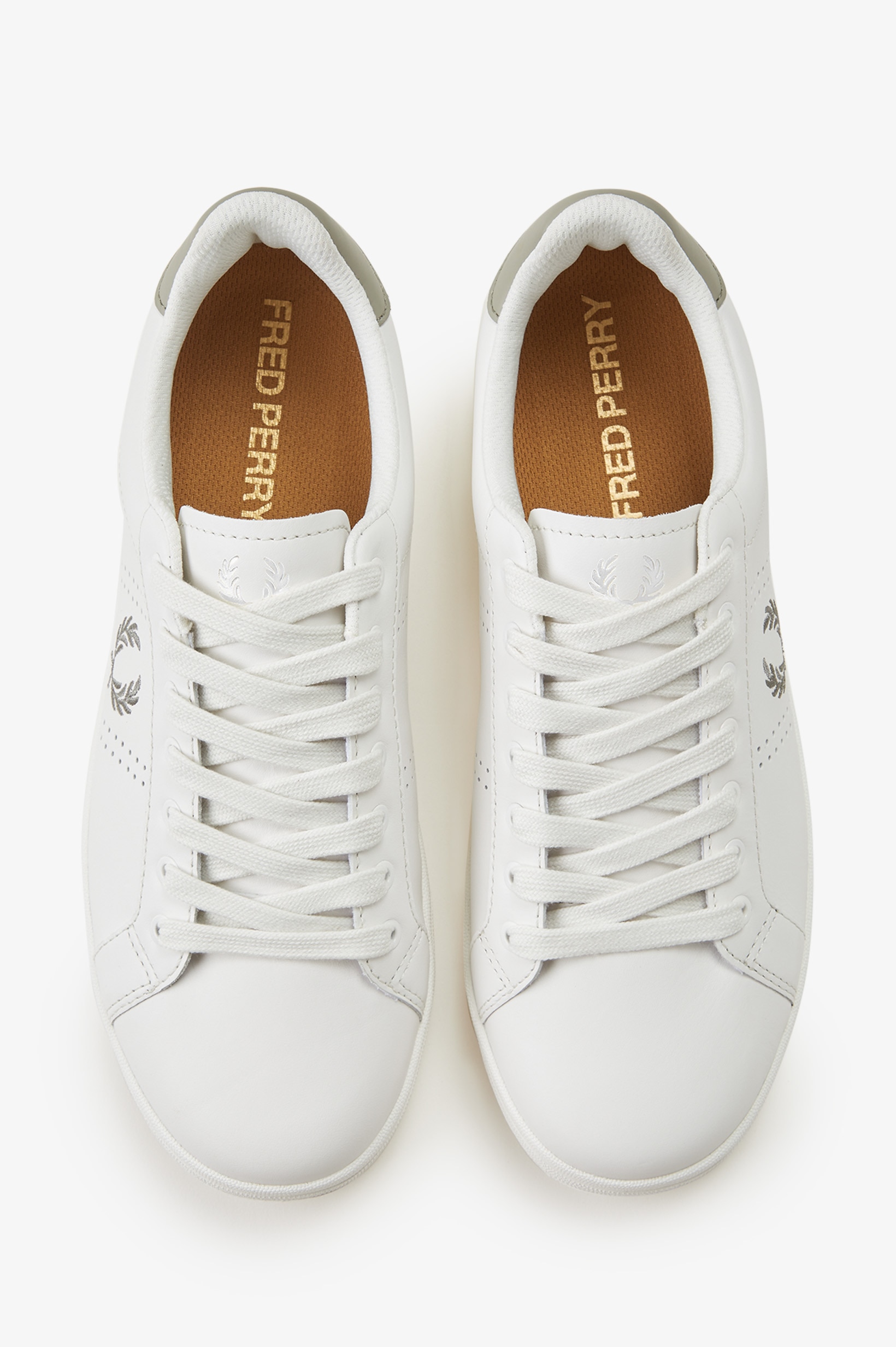 Sapatilhas Unisexo 'B721' em pele Fred Perry Branco-2