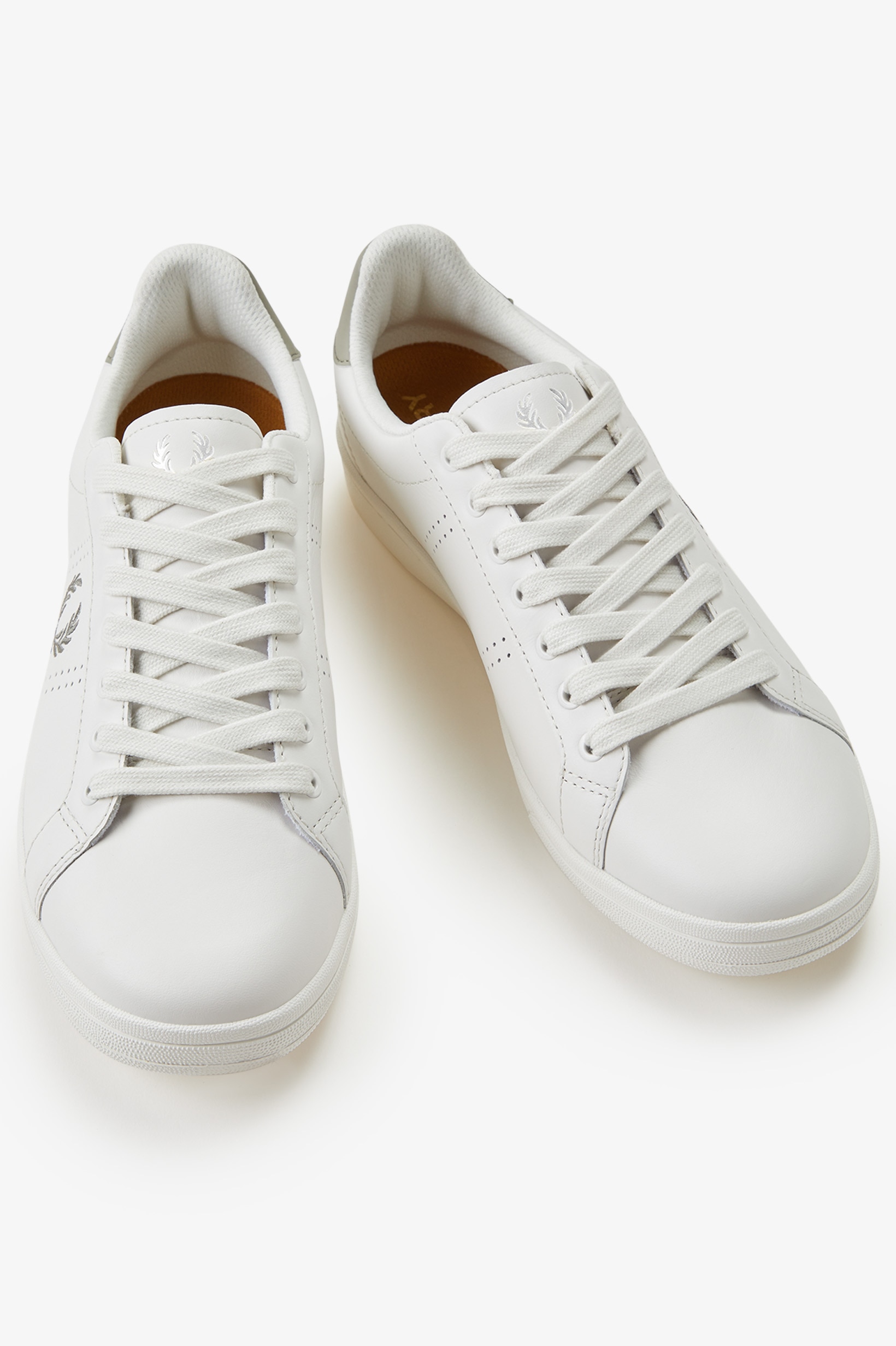 Sapatilhas Unisexo 'B721' em pele Fred Perry Branco-3
