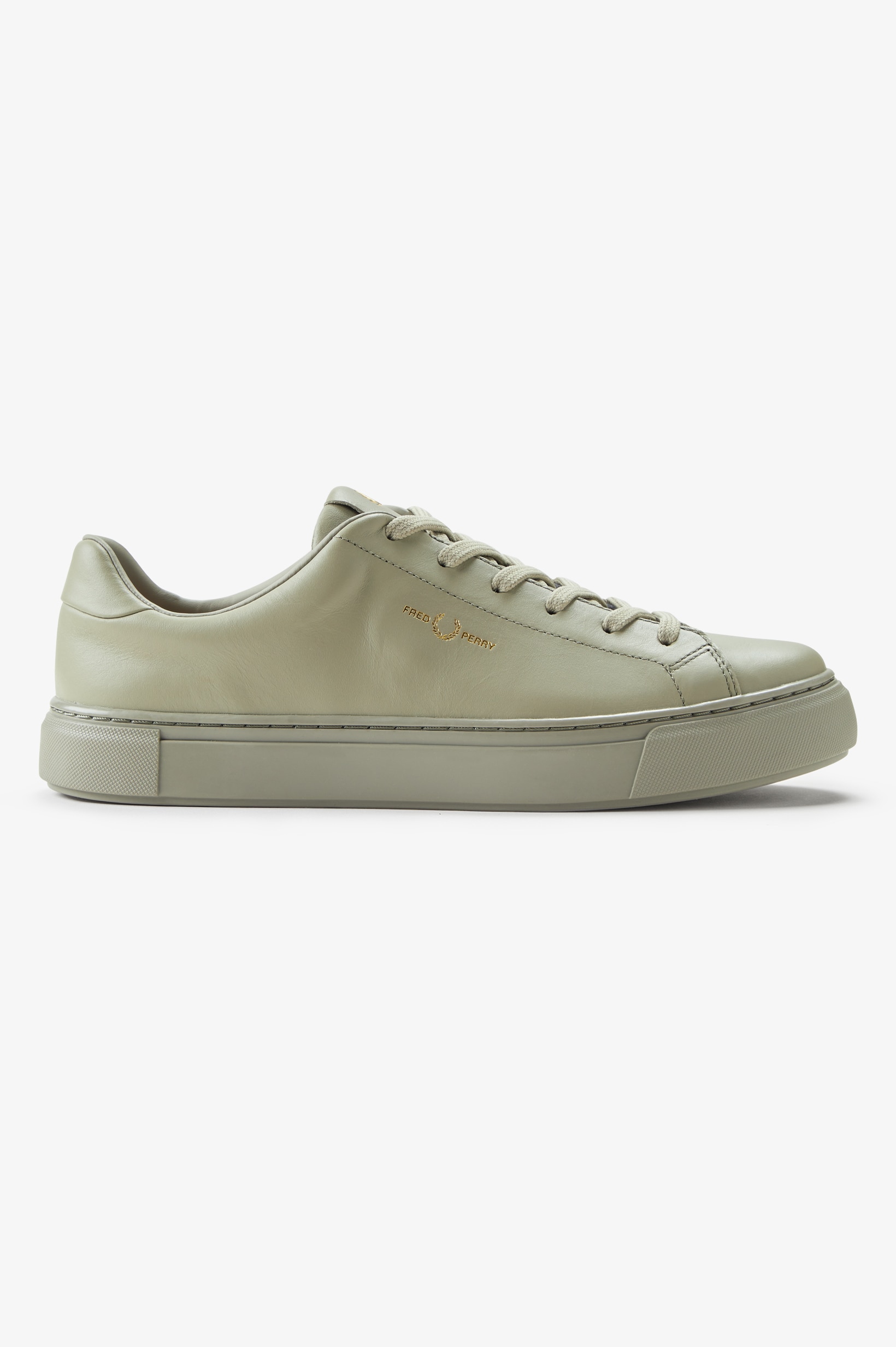 Sapatilhas unisexo 'B71' em pele Fred Perry Verde-claro-1
