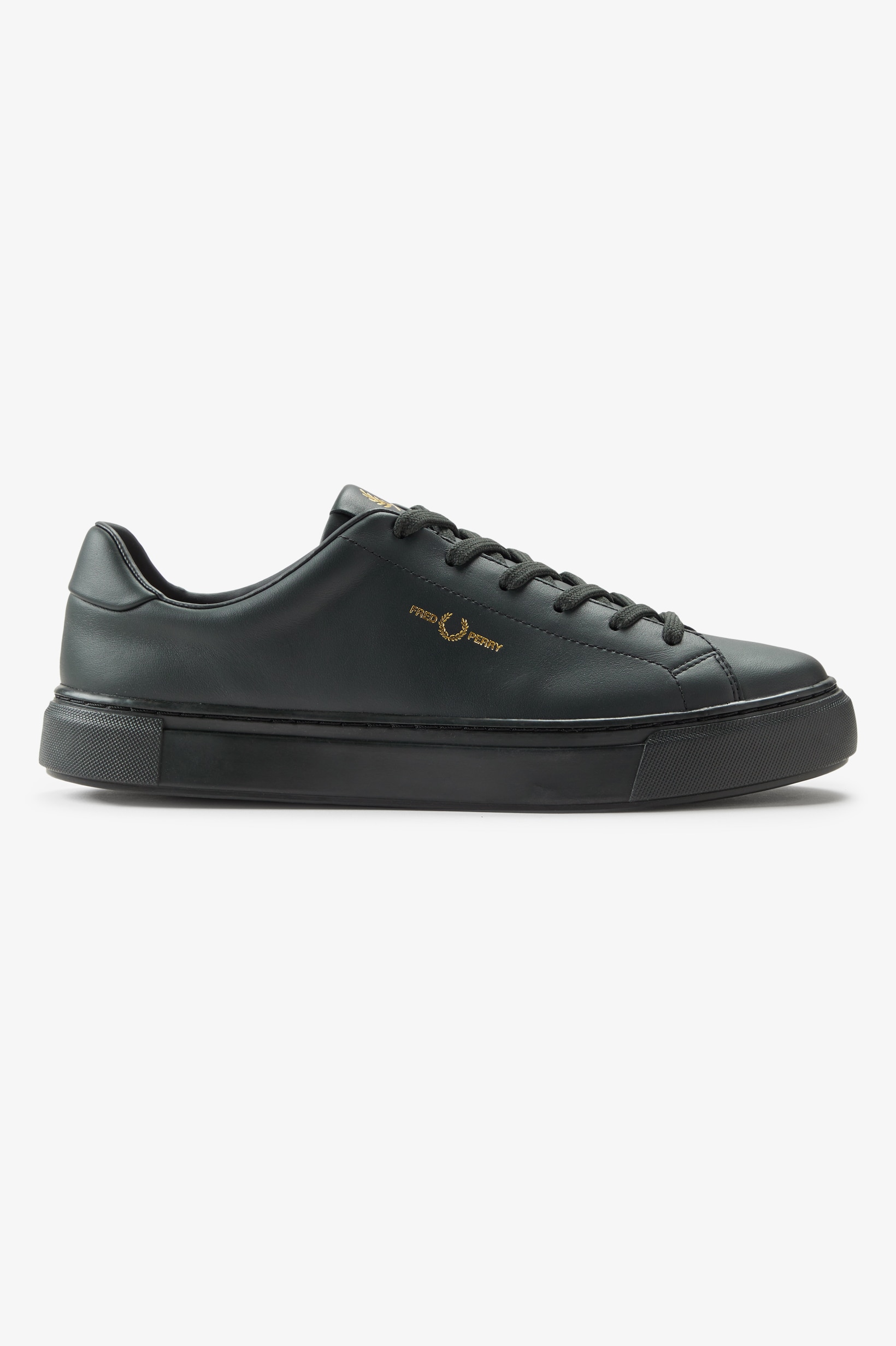Sapatilhas unisexo 'B71' em pele Fred Perry Verde-escuro-1