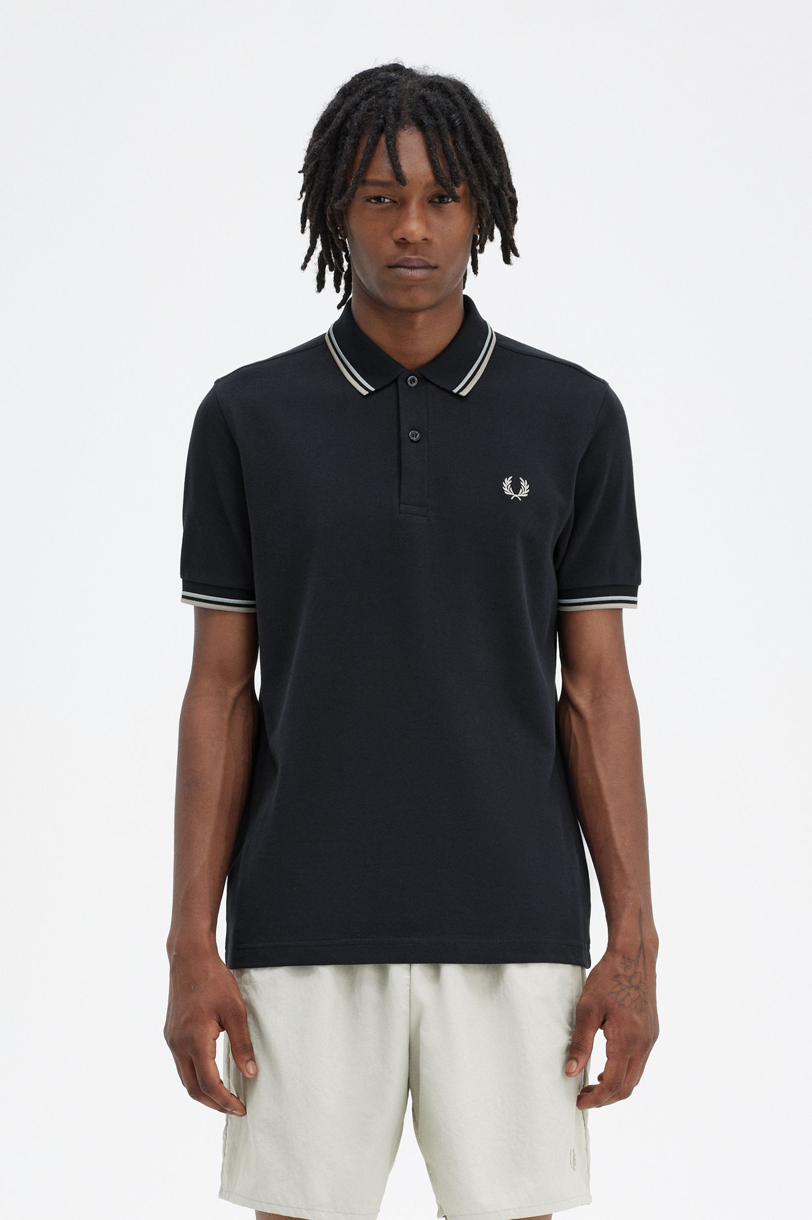 Polo original  'Twin Tipped Fred Perry Shirt' Azul-marinho-1