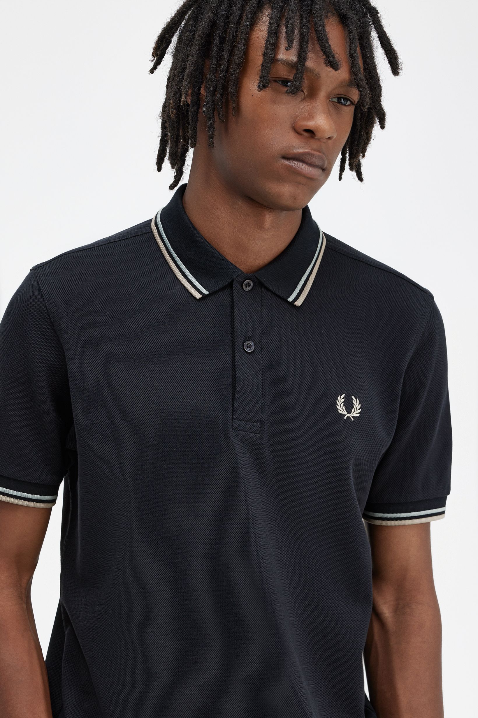 Polo original  'Twin Tipped Fred Perry Shirt' Azul-marinho-2