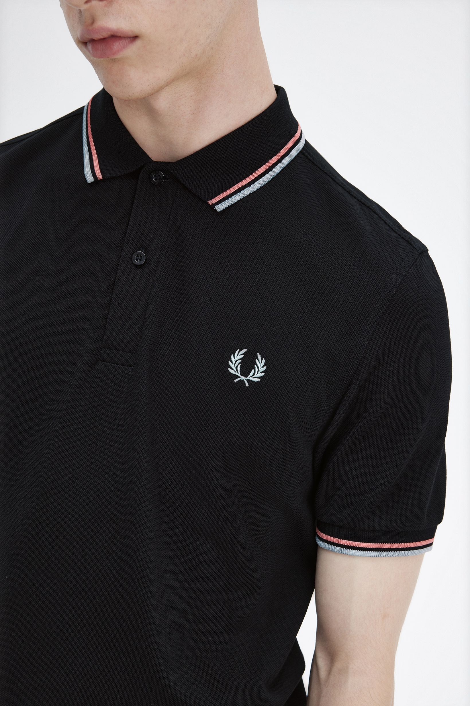 Polo original  'Twin Tipped Fred Perry Shirt' Preto-2
