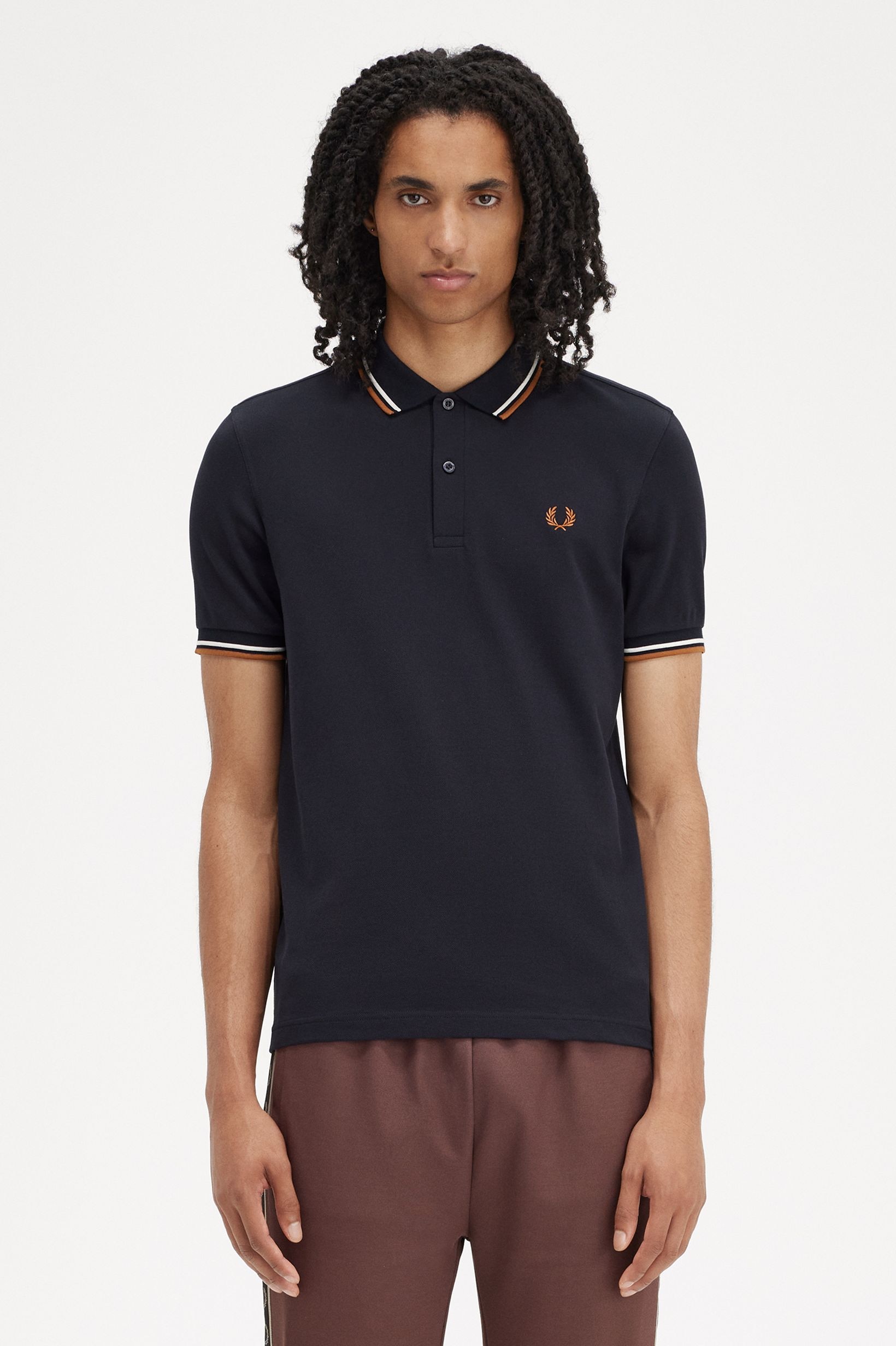 Polo original  'Twin Tipped Fred Perry Shirt' Azul-marinho-1