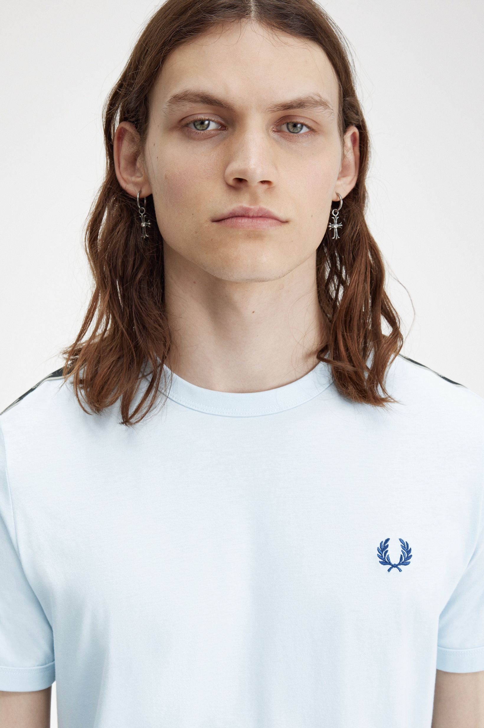 T-Shirt 'Contrast Tape Ringer' Azul-claro-1