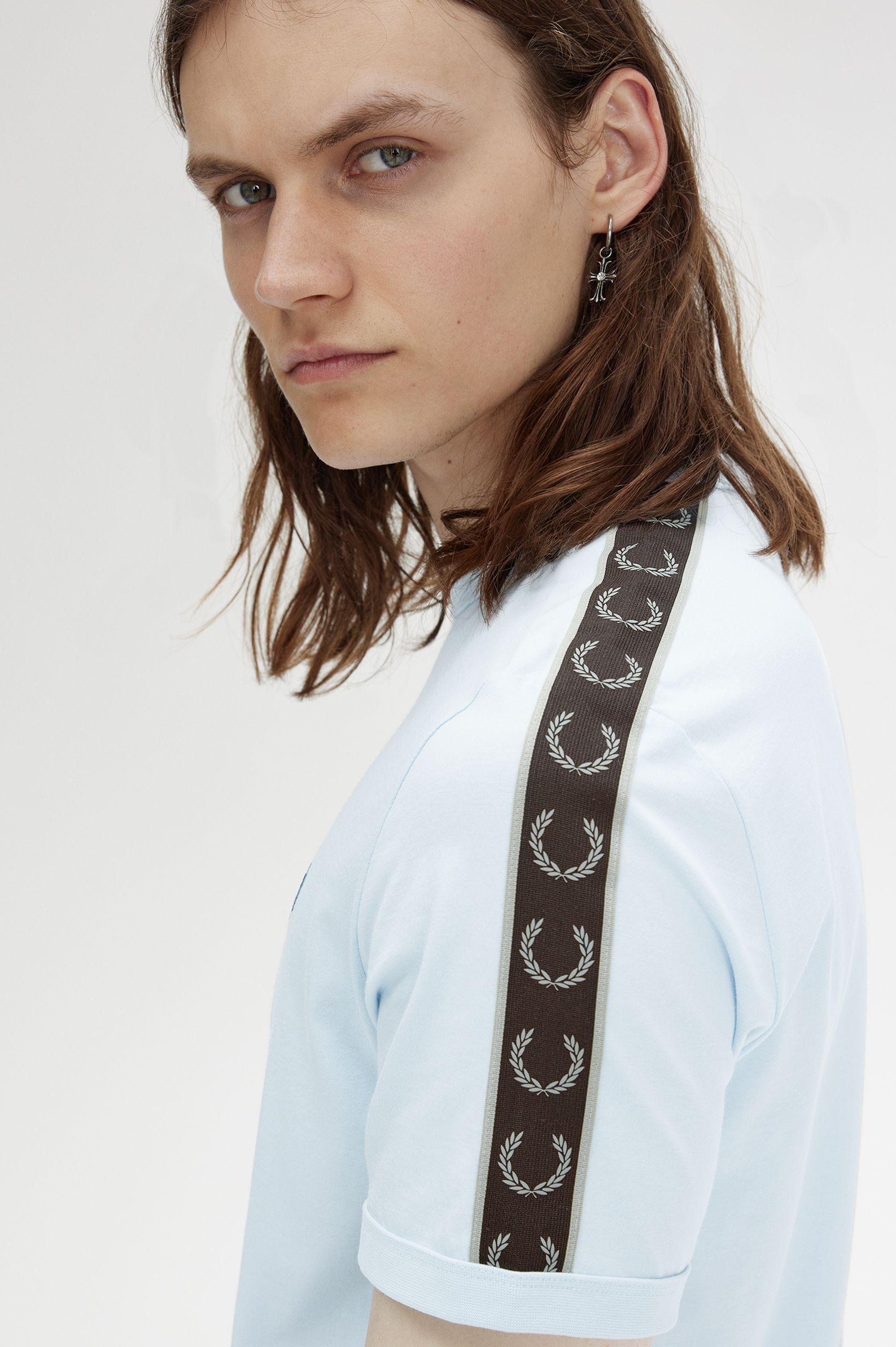T-Shirt 'Contrast Tape Ringer' Azul-claro-2