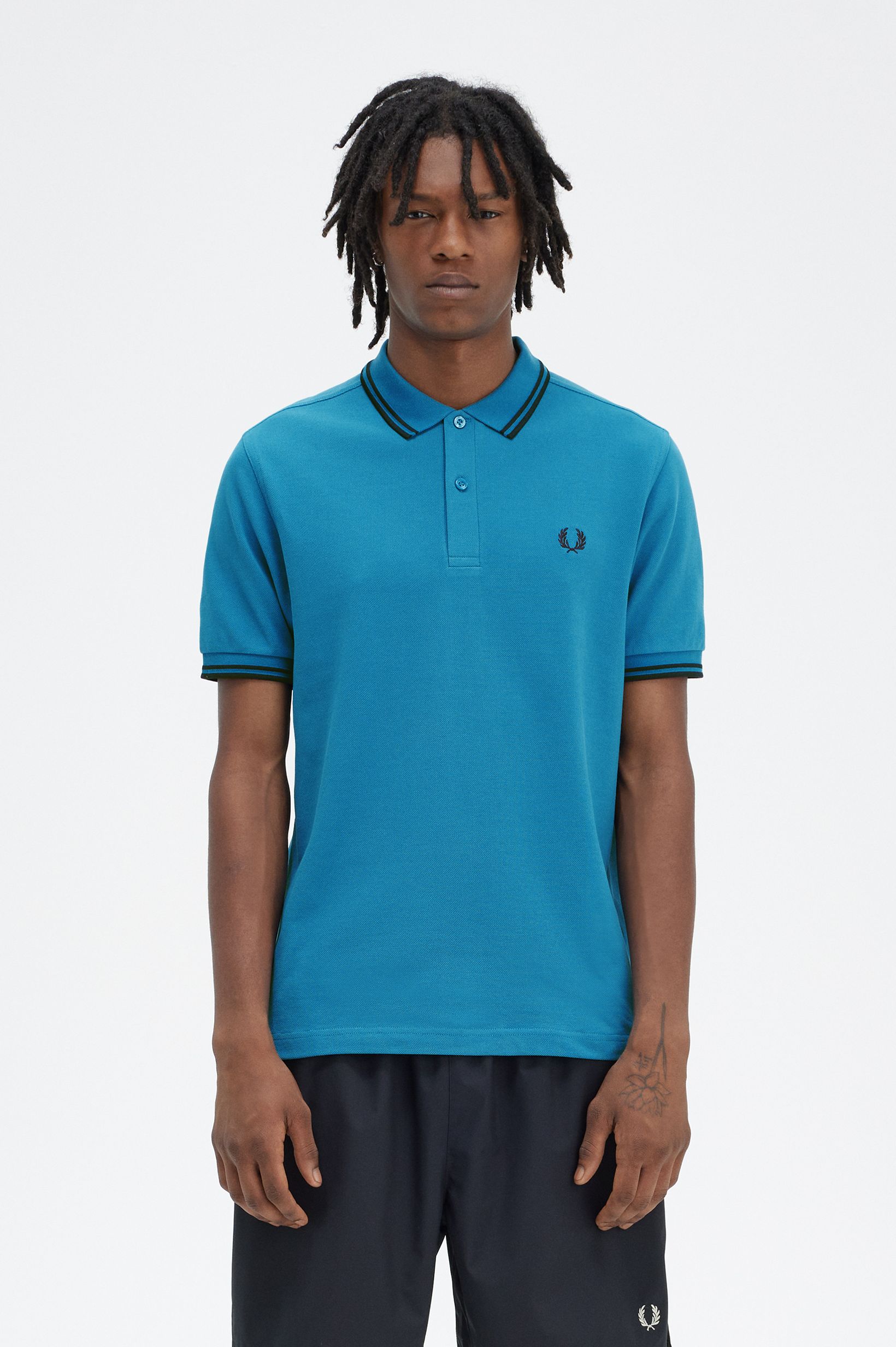 Polo original  'Twin Tipped Fred Perry Shirt' Azul-1
