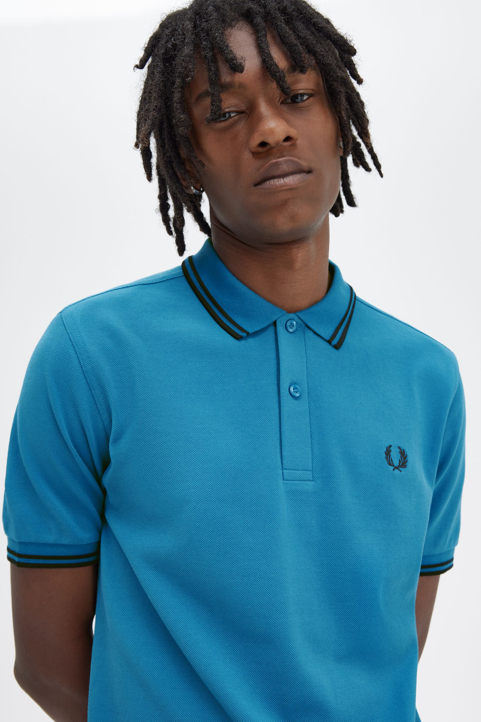 Polo original  'Twin Tipped Fred Perry Shirt' Azul-2