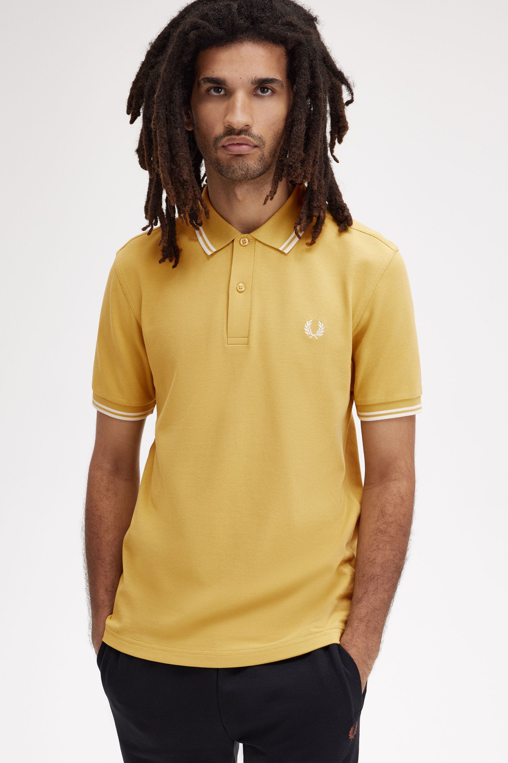Polo original  'Twin Tipped Fred Perry Shirt' Amarelo-1