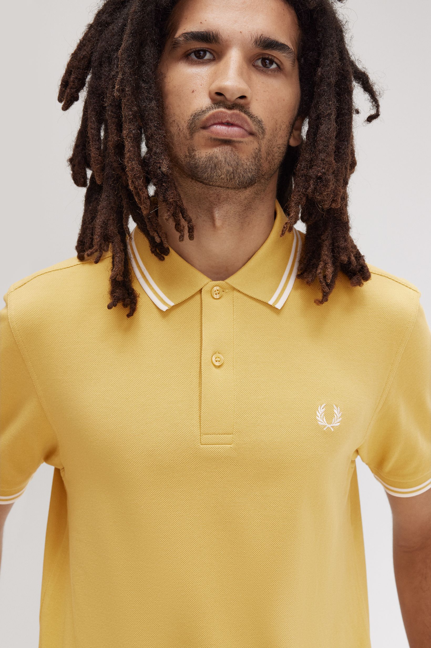 Polo original  'Twin Tipped Fred Perry Shirt' Amarelo-3