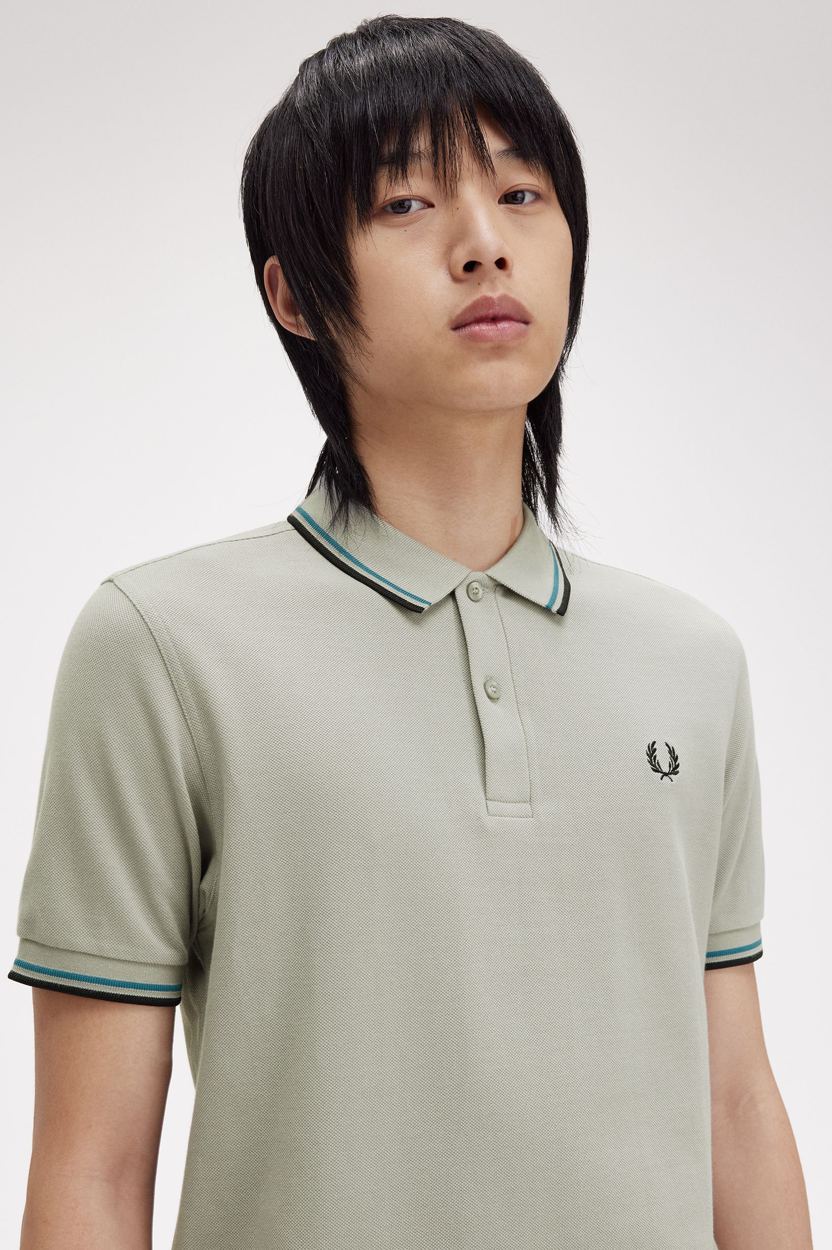 Polo original  'Twin Tipped Fred Perry Shirt' Cinzento-claro-2