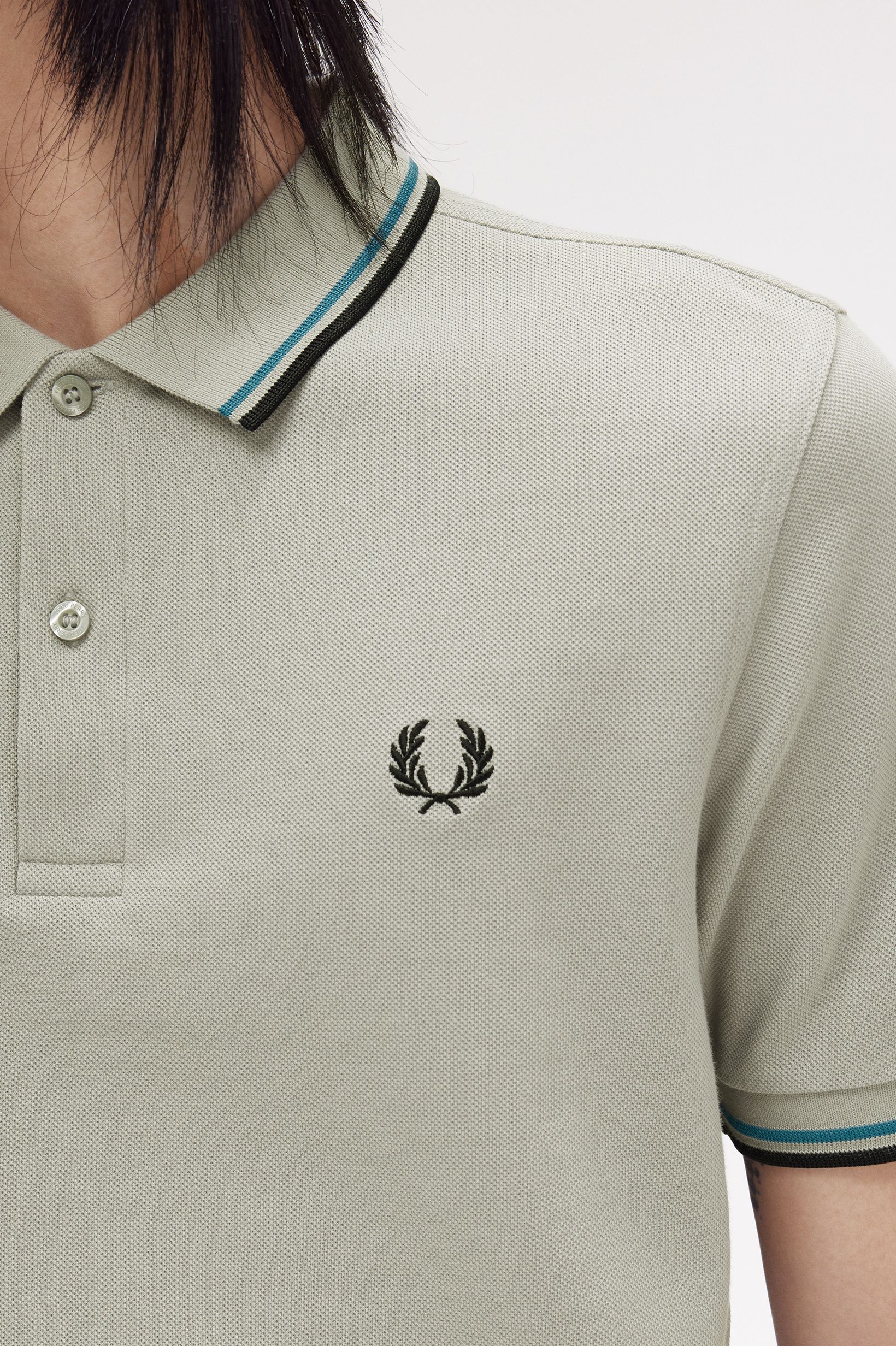 Polo original  'Twin Tipped Fred Perry Shirt' Cinzento-claro-3