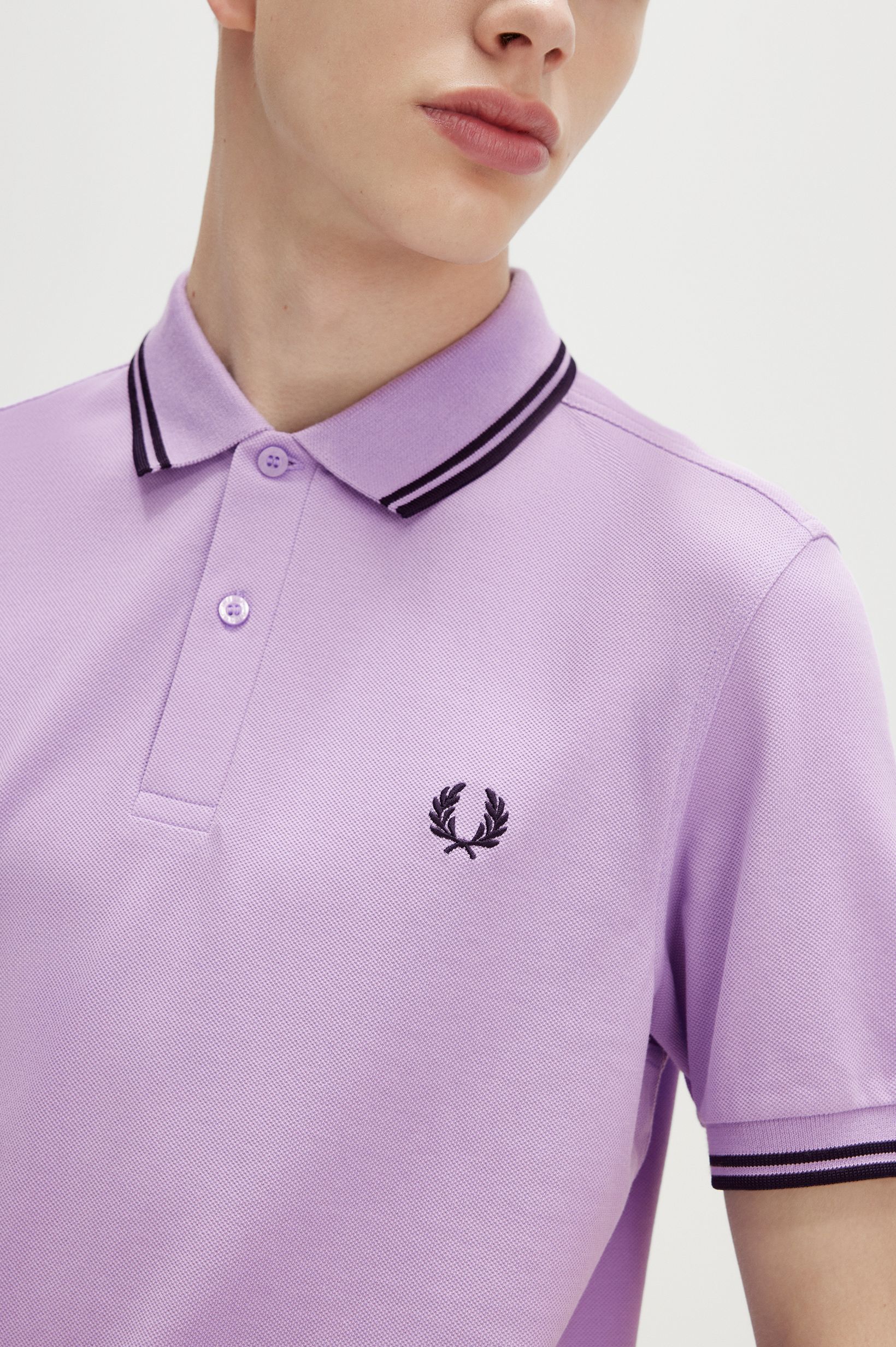 Polo original  'Twin Tipped Fred Perry Shirt' Lilás-3