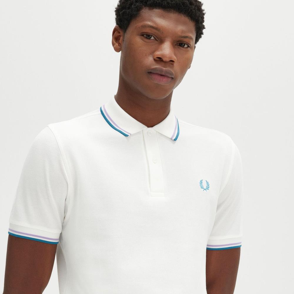 Polo original  'Twin Tipped Fred Perry Shirt' Branco-3