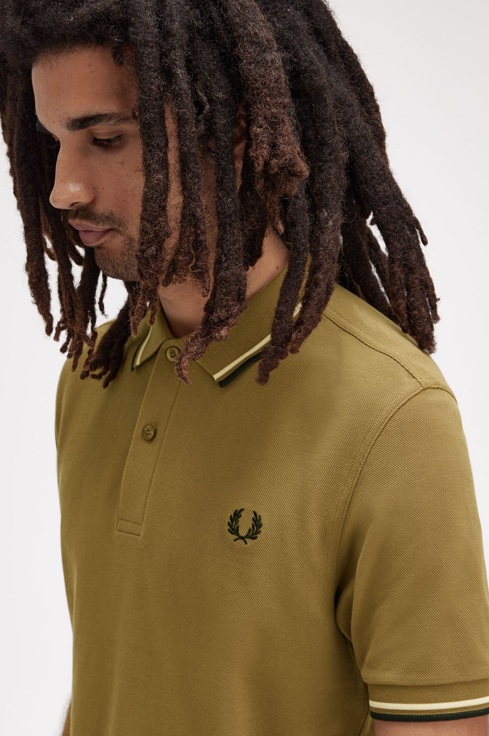 Polo original  'Twin Tipped Fred Perry Shirt' Castanho-3
