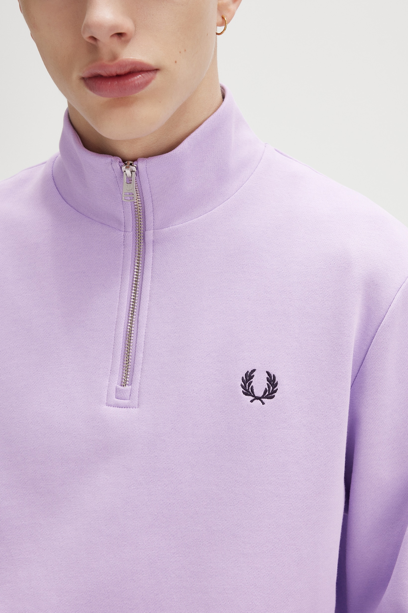 Sweatshirt com fecho de correr Lilás-3