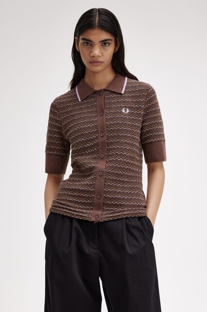 Imagem 0 de Polo em malha 'jacquard boucle'