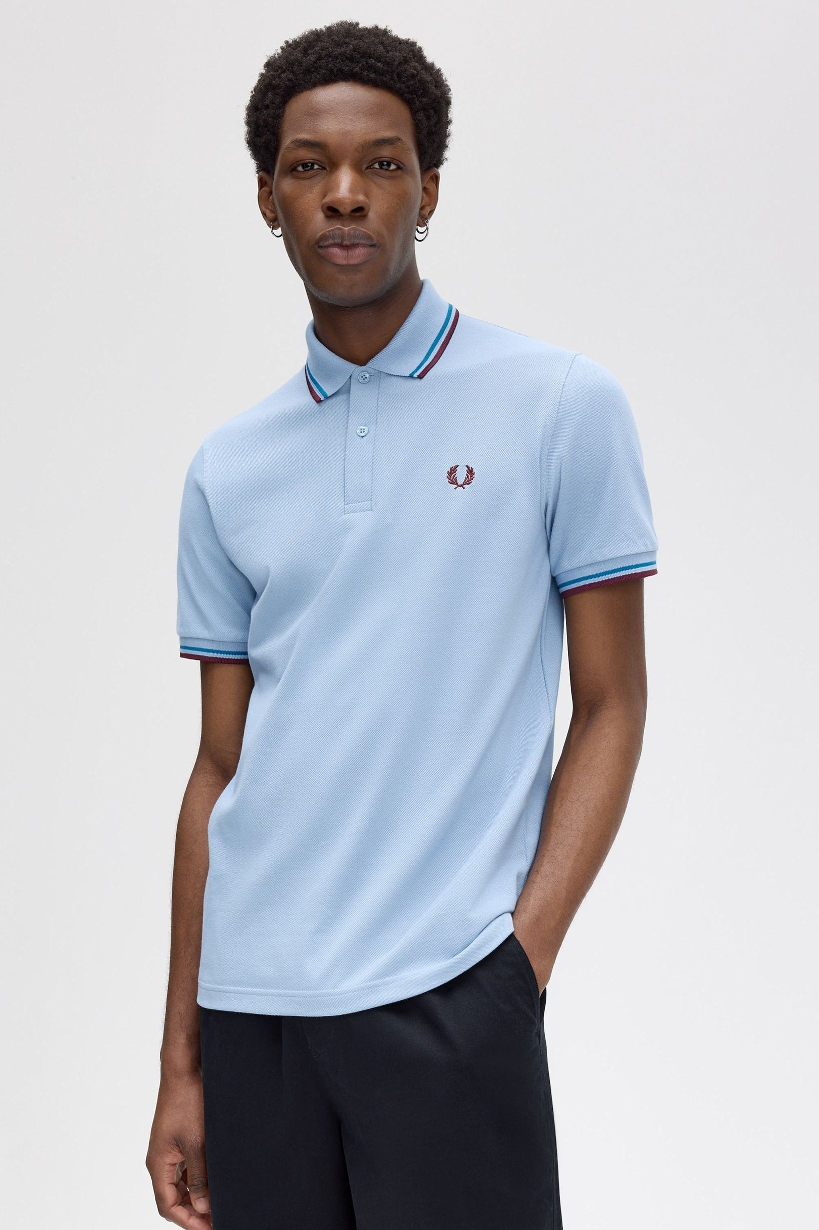 Polo original 'Twin Tipped Fred Perry Shirt' Azul-claro-1