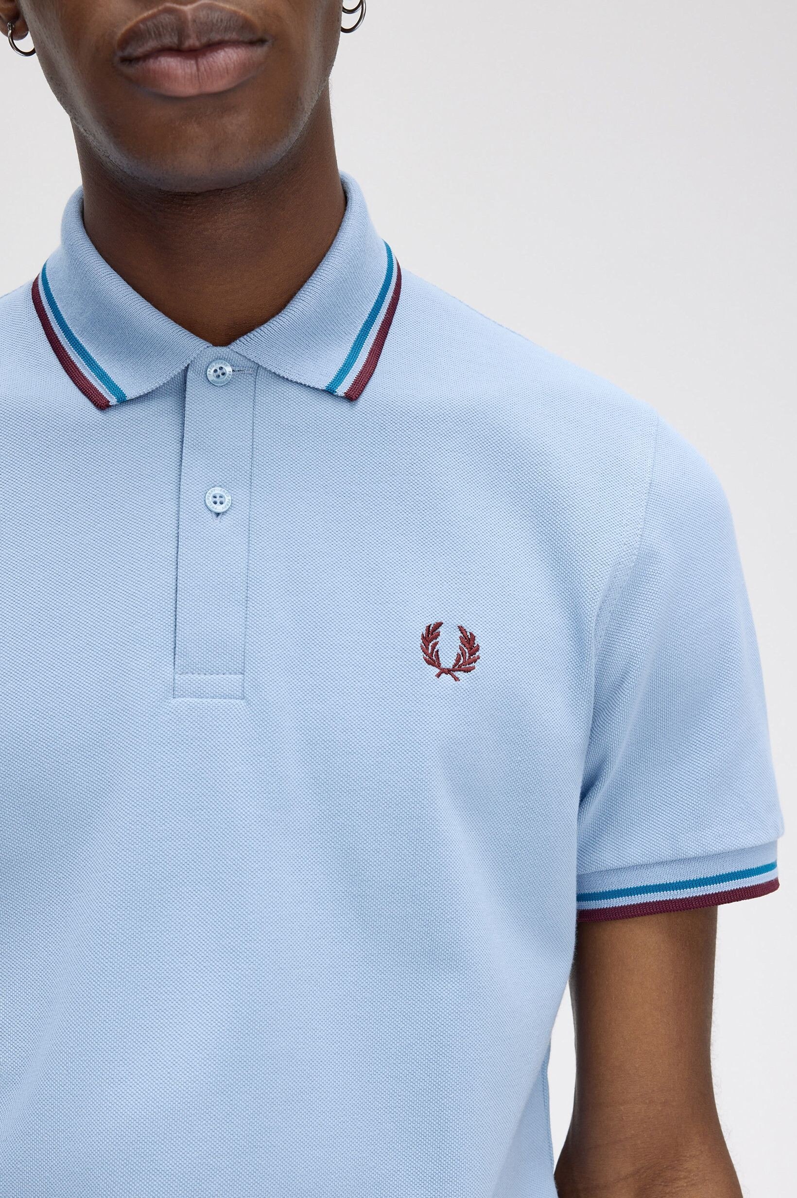 Polo original 'Twin Tipped Fred Perry Shirt' Azul-claro-3