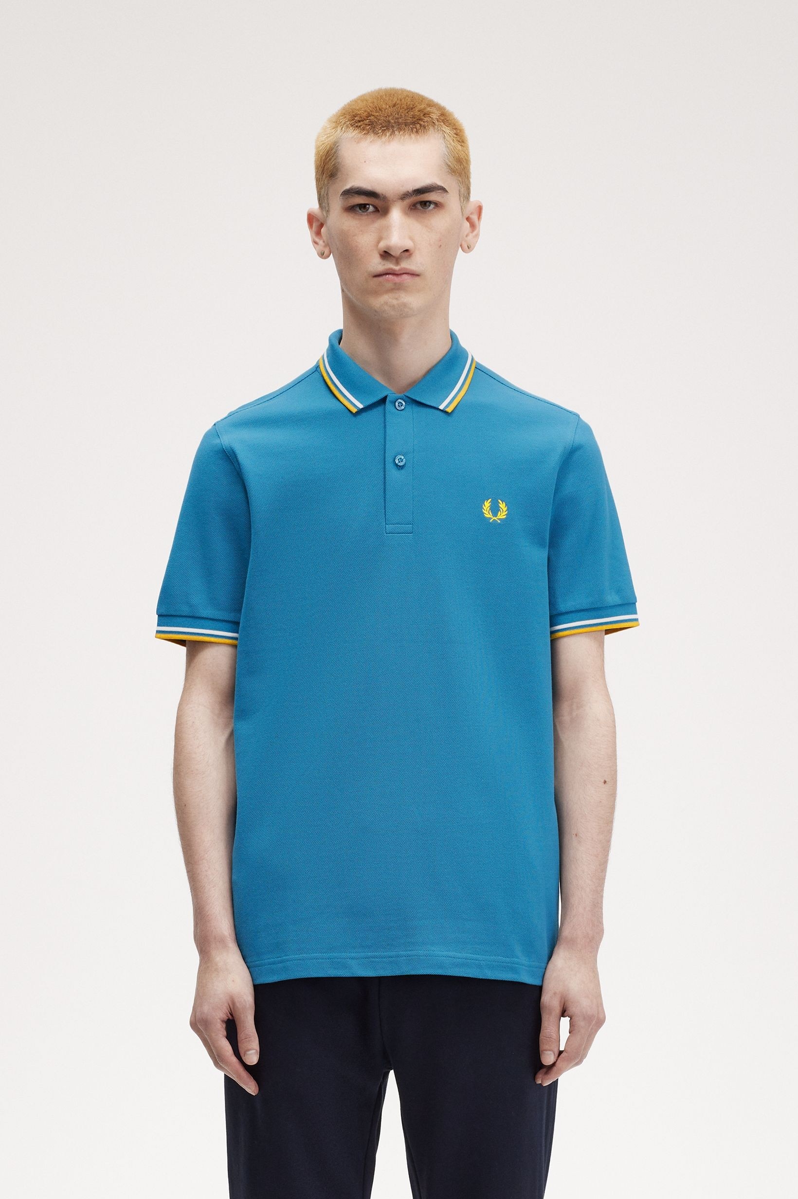 Polo original  'Twin Tipped Fred Perry Shirt' Azul-1