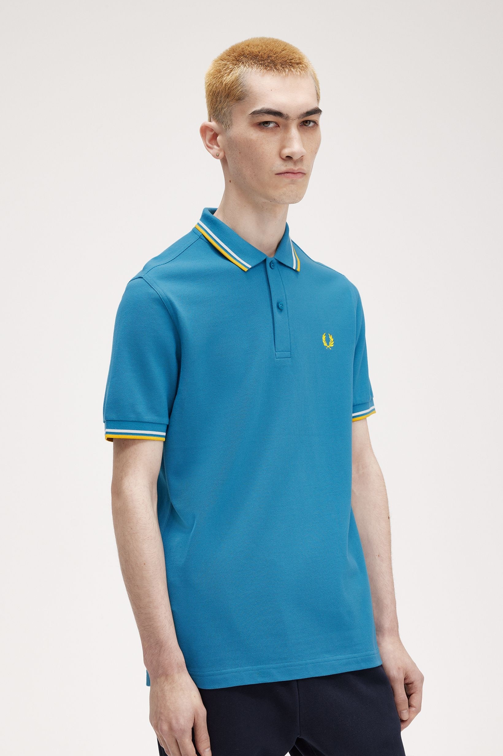 Polo original  'Twin Tipped Fred Perry Shirt' Azul-2