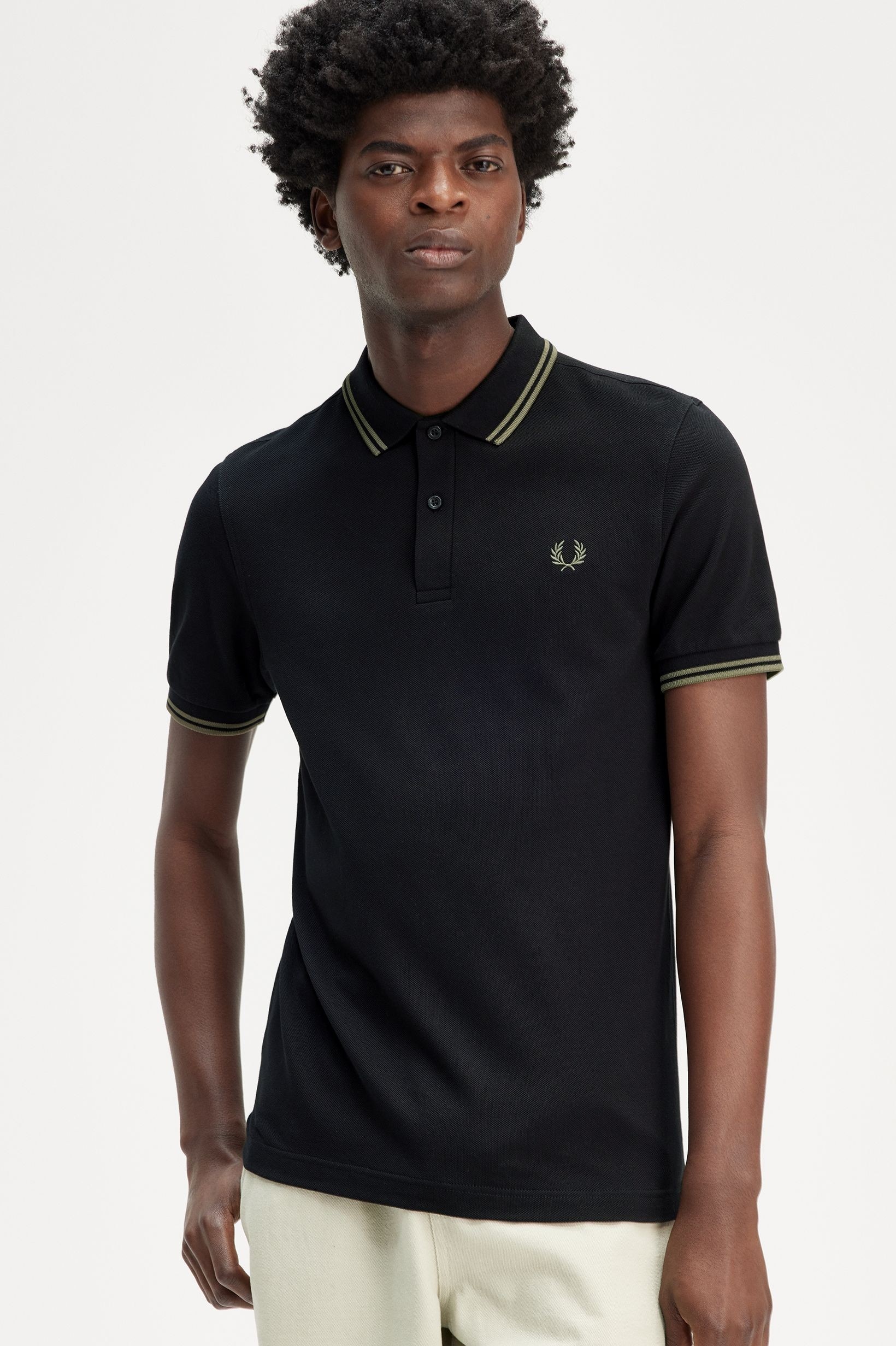 Polo original  'Twin Tipped Fred Perry Shirt' Preto-1
