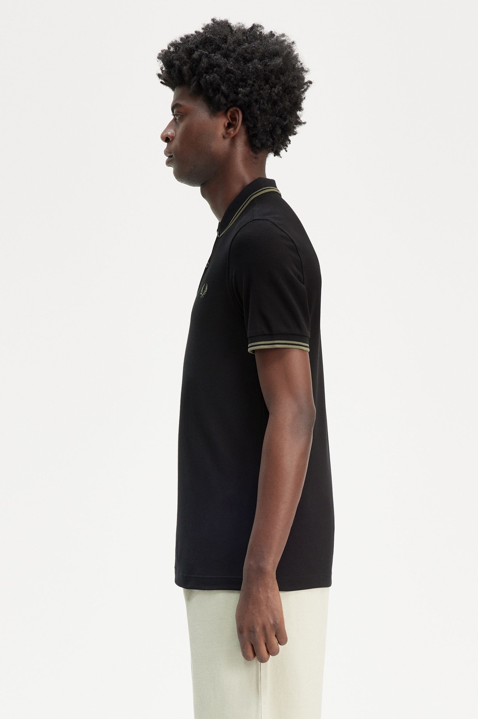 Polo original  'Twin Tipped Fred Perry Shirt' Preto-2