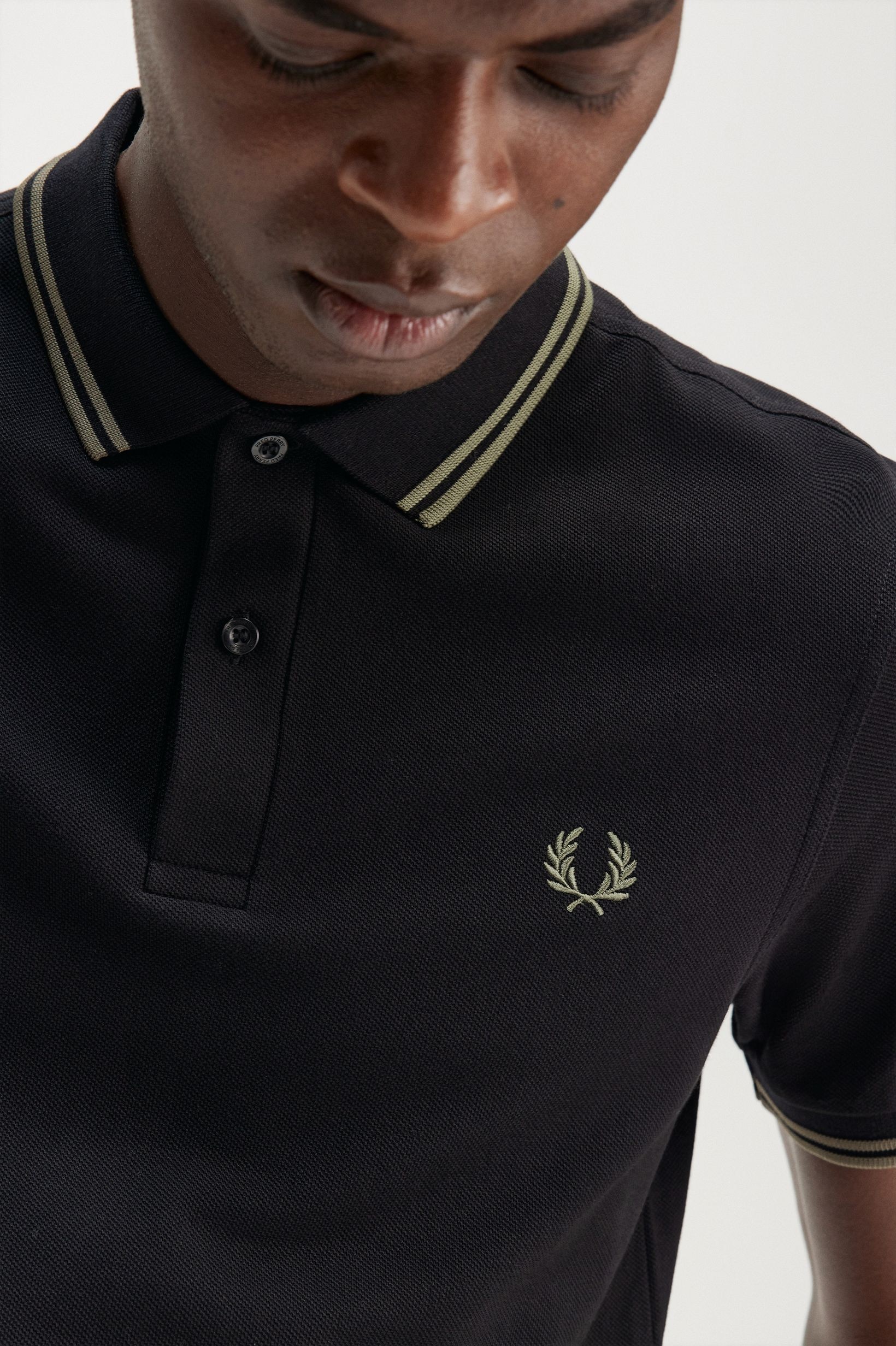 Polo original  'Twin Tipped Fred Perry Shirt' Preto-3